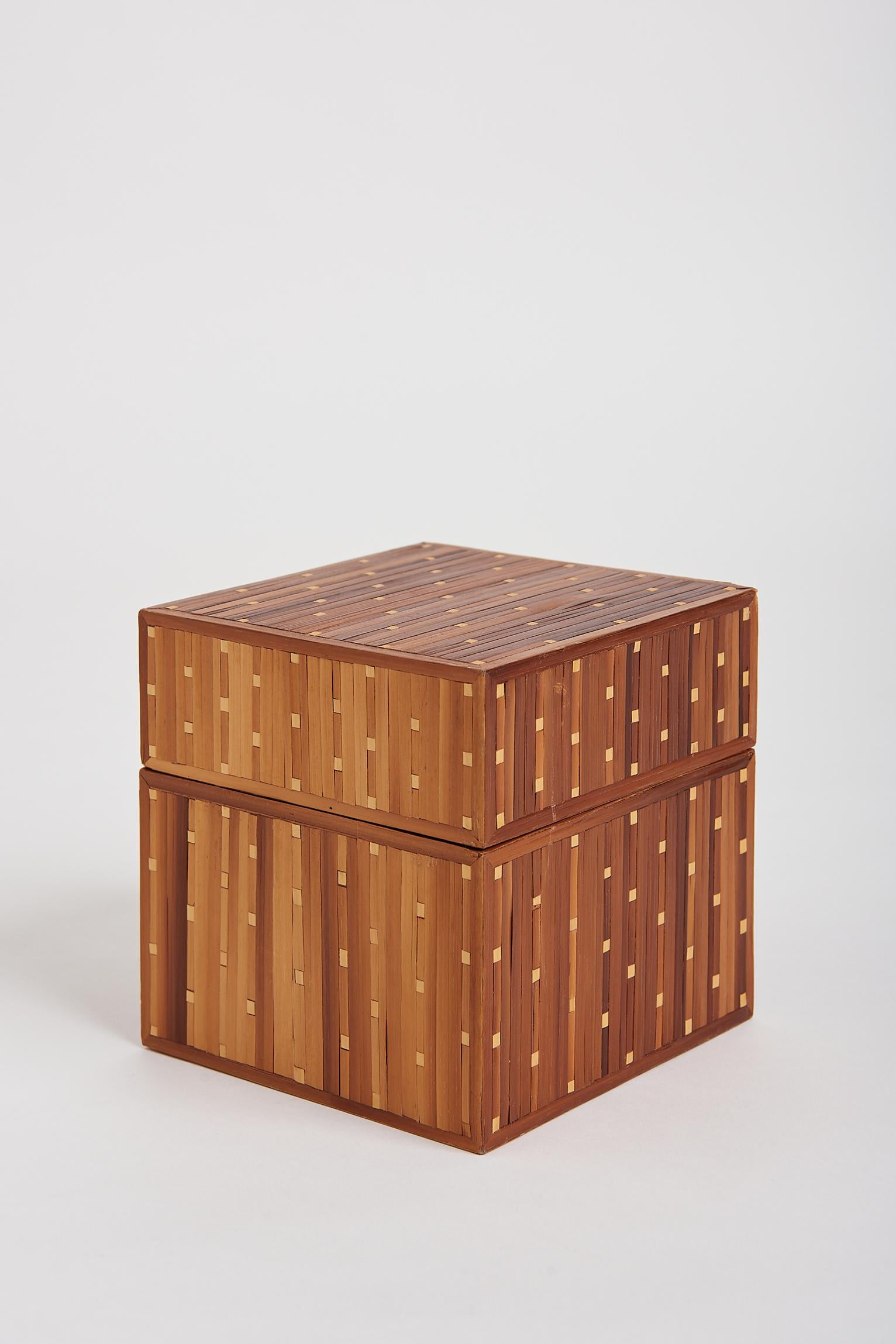 French Art Deco Straw Marquetry Box