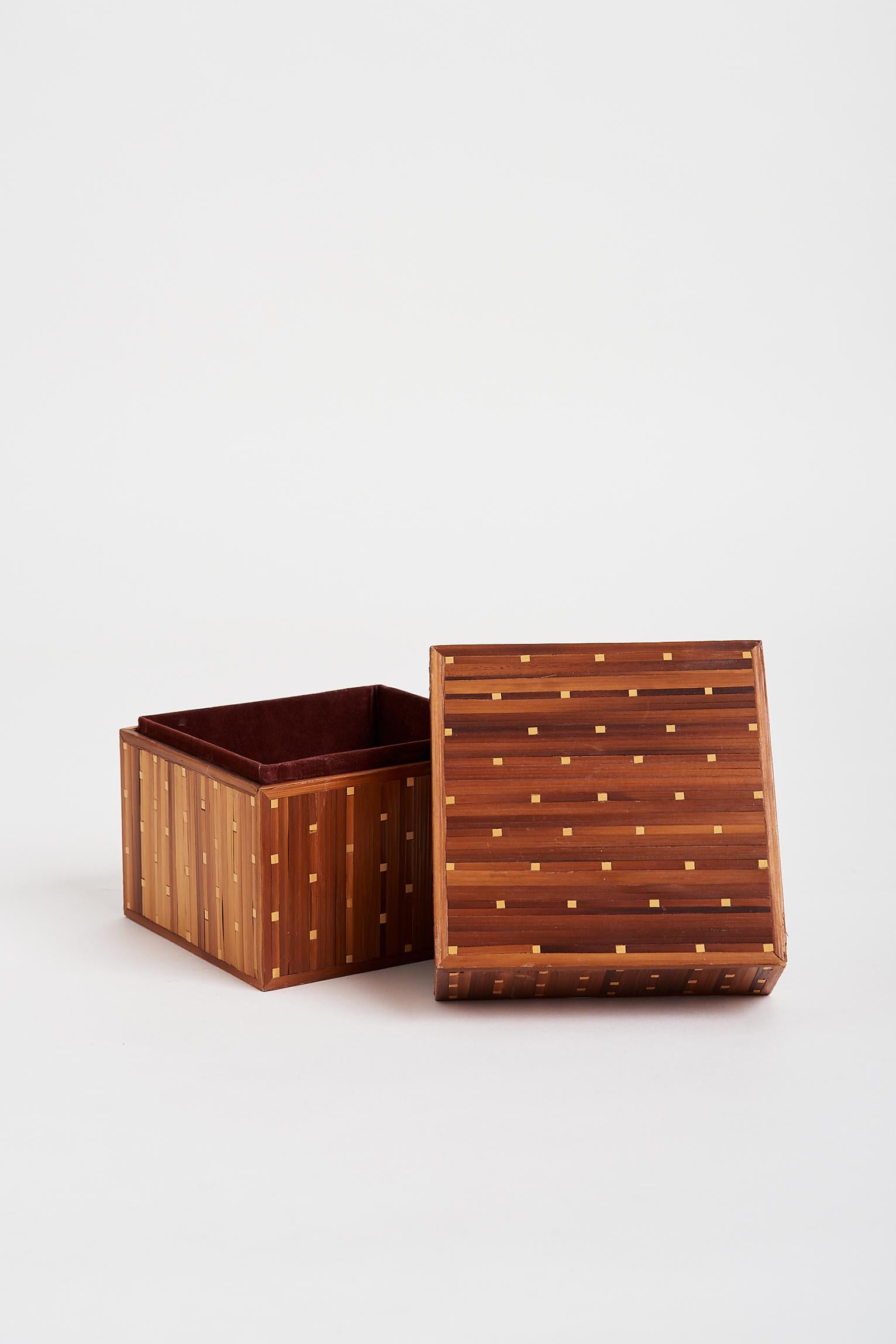 20th Century Art Deco Straw Marquetry Box