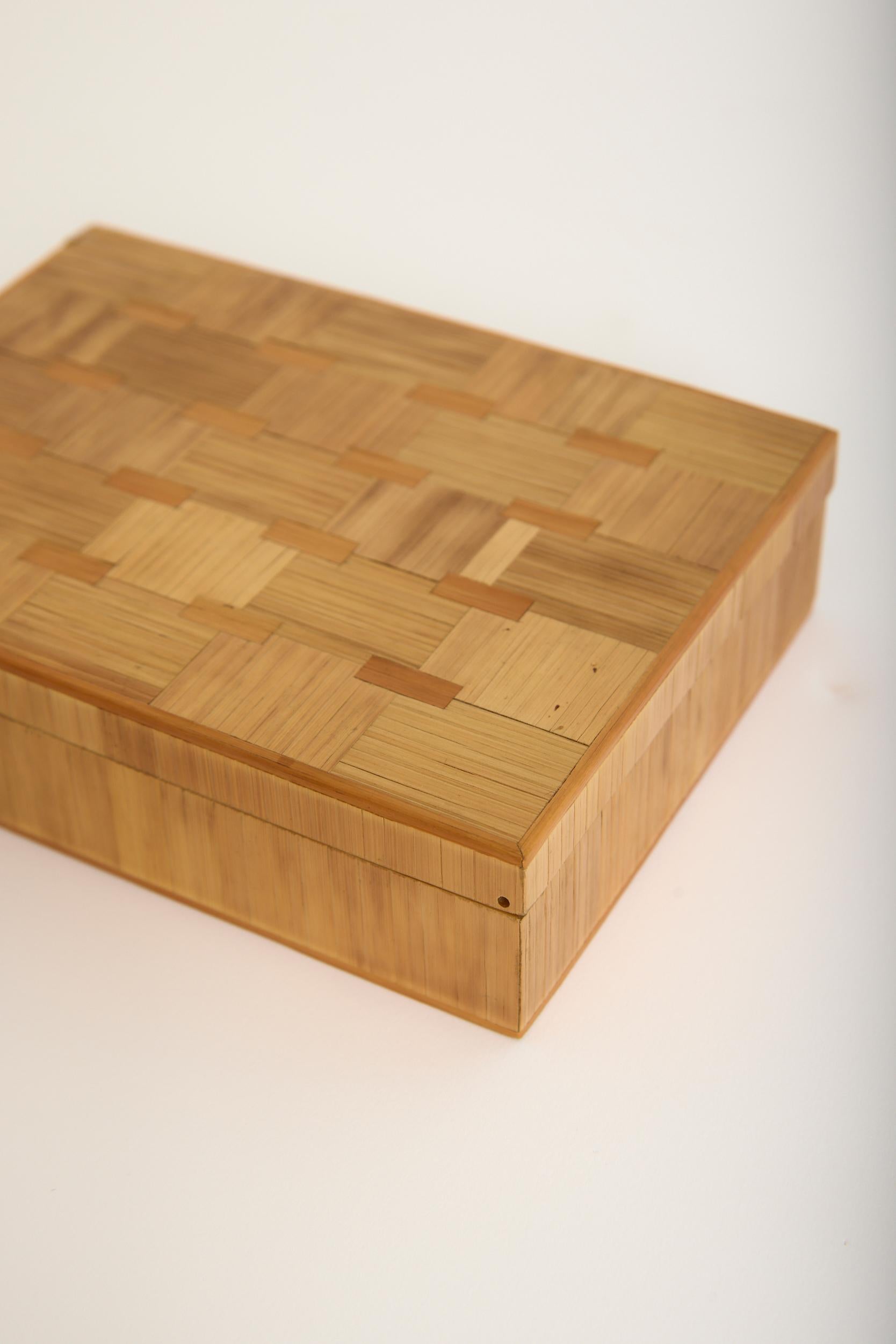 Art Deco Straw Marquetry Box For Sale 1