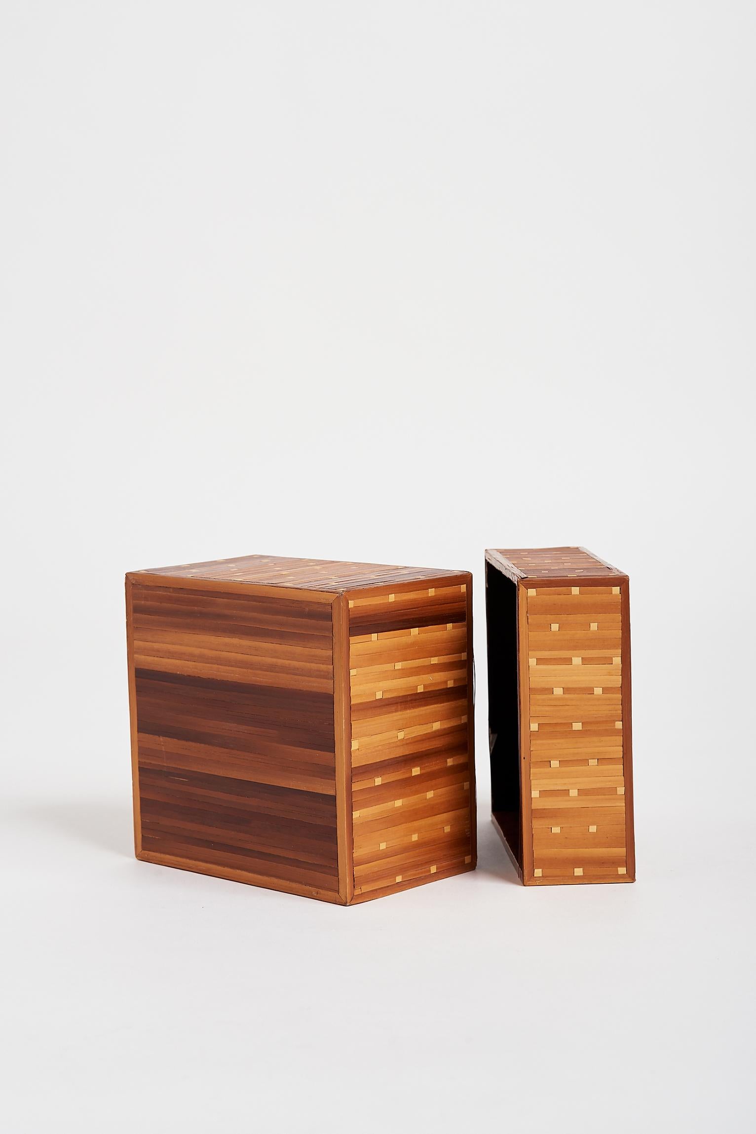 Art Deco Straw Marquetry Box 1