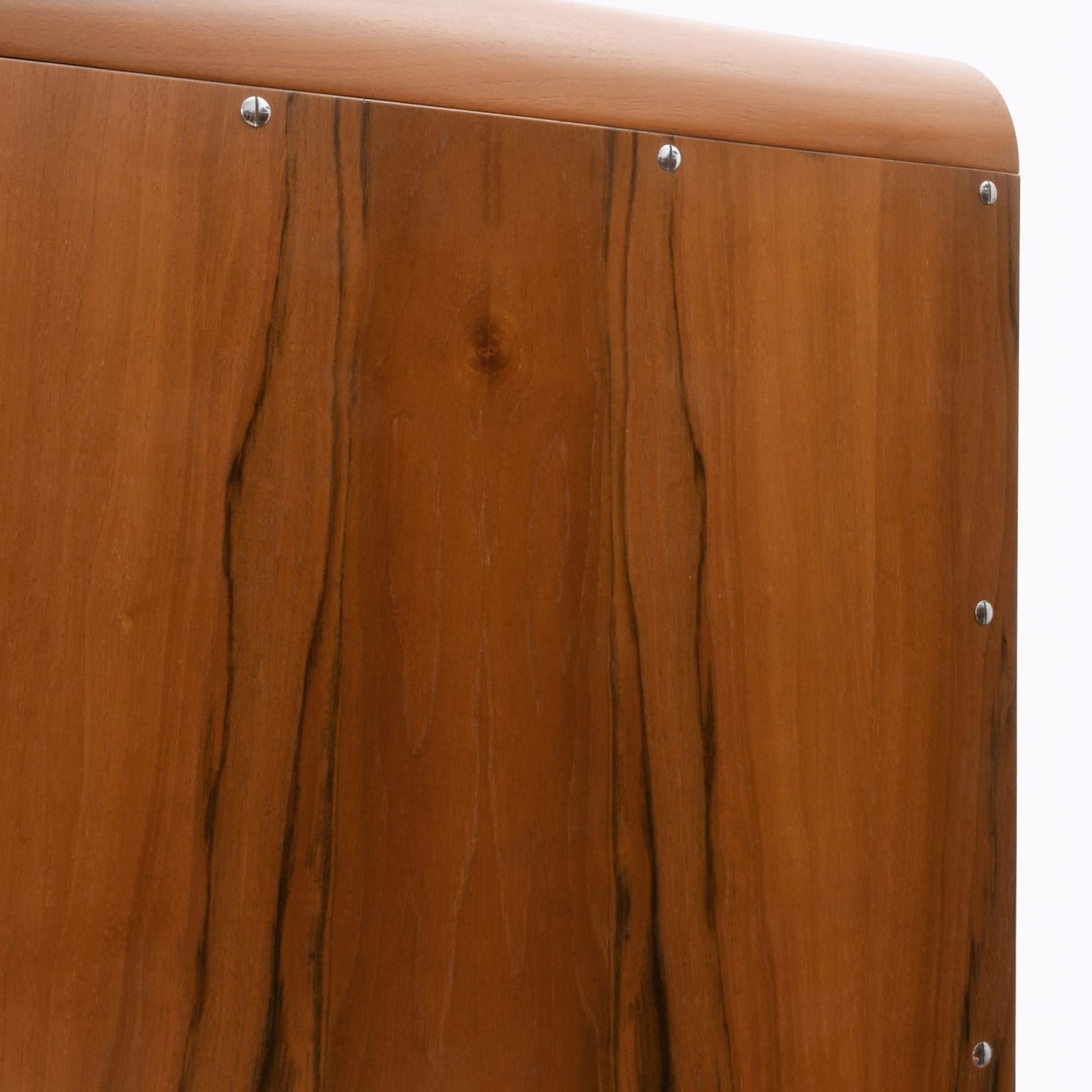Art Deco-Streamline 2-Door Wardrobe, Chrome-Plated Metal, Walnut Veneer, c 1935 2