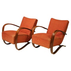 Sillones streamline ART DECO H269 de Jindřich Halabala, años 30, lote de 2