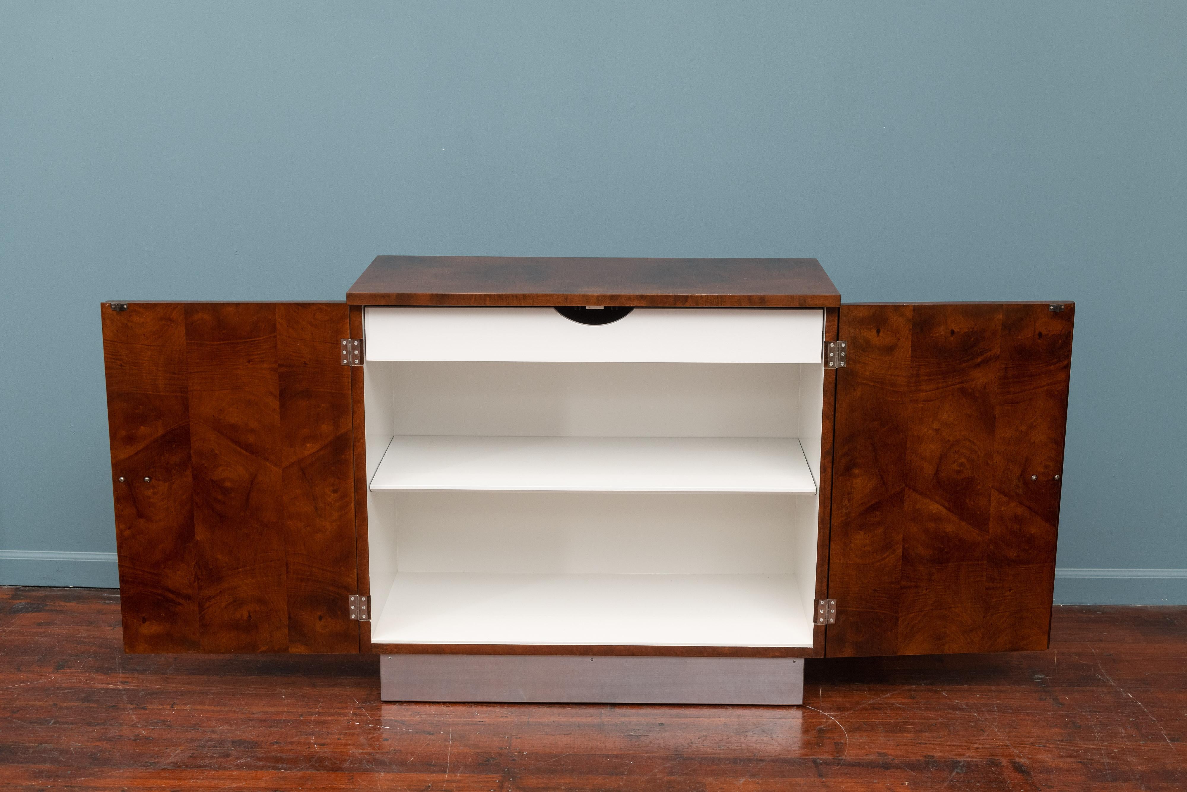 Burl Streamline Modern Cabinet by Walter Dorwin Teague For Sale