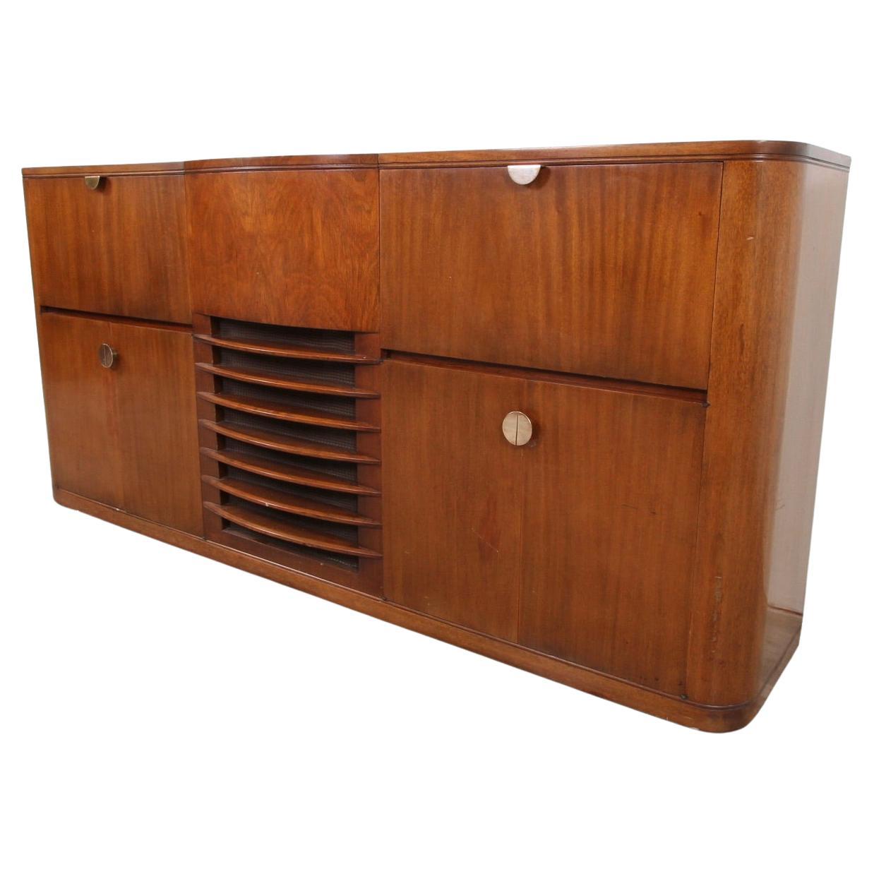Art Deco Streamline Entertainment / Bar Cabinet For Sale