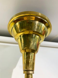 Art Deco Floor Lamp Torchiere in Polished Brass, France, Circa 1940