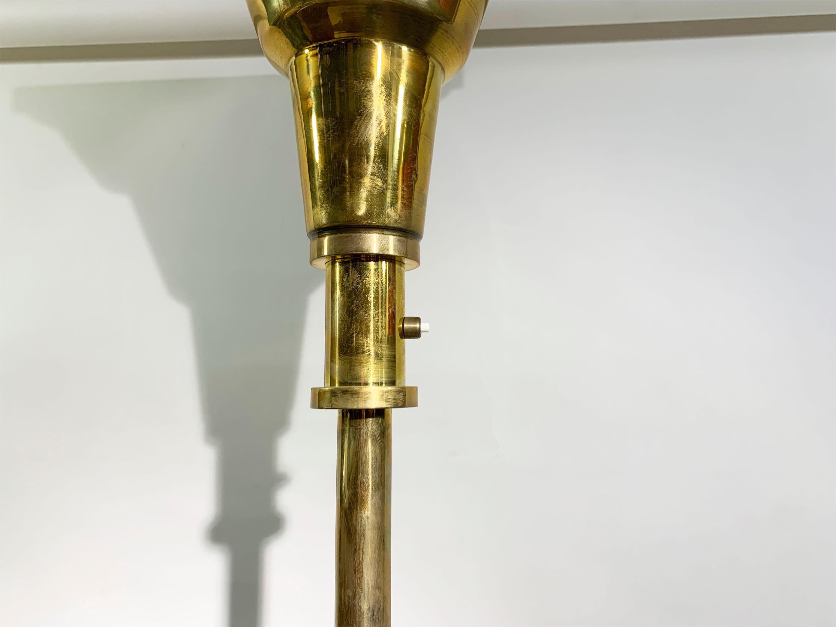 French Art Deco Streamline Floor Lamp Torchiere, 1940s For Sale