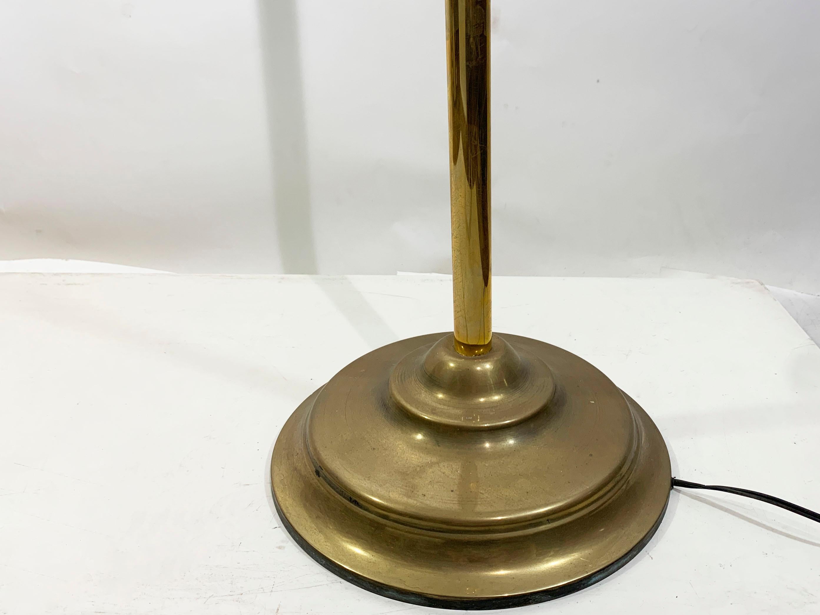 Polished Art Deco Streamline Floor Lamp Torchiere, 1940s For Sale