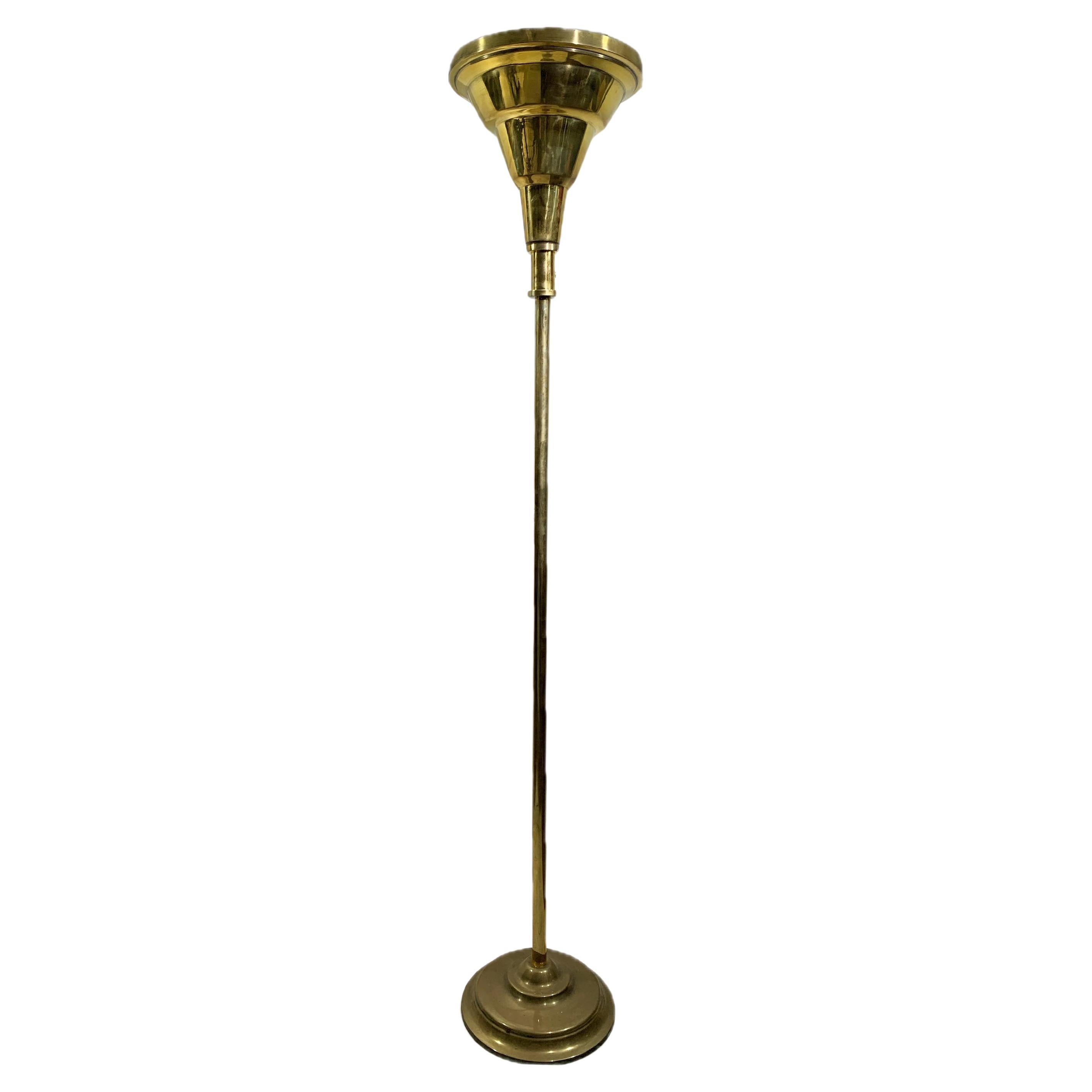 Art Deco Streamline Floor Lamp Torchiere, 1940s