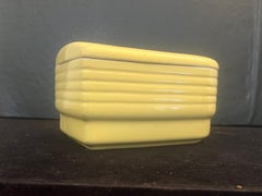 Art Deco Streamline Hall Westinghouse USA Pottery Lidded Refrigerator Dish Box