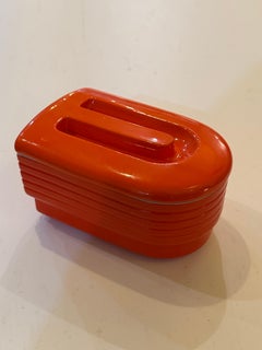 Art Deco Streamline Hall Westinghouse USA Pottery Lidded Refrigerator Dish Box