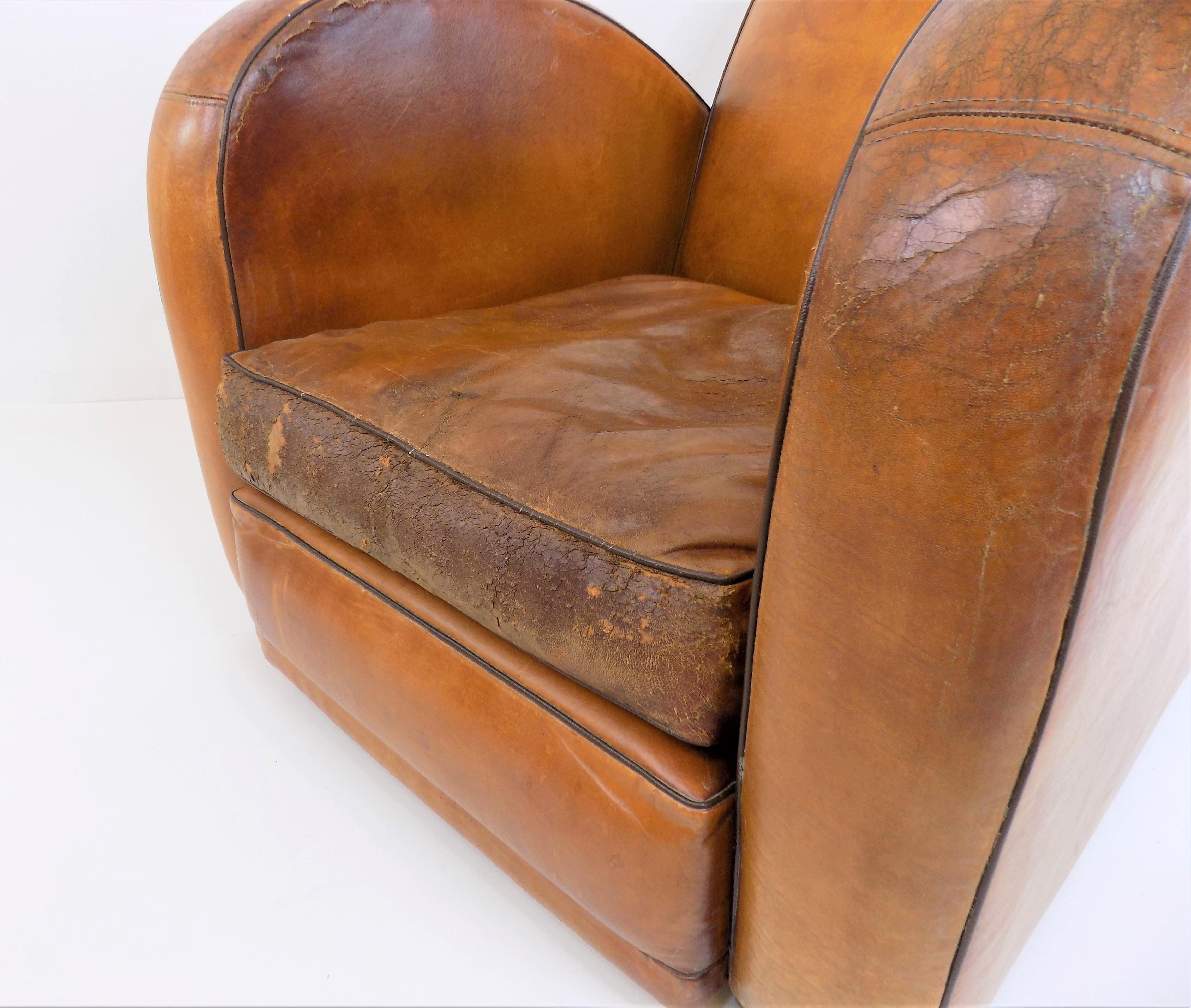 Art Deco Streamline Leather Armchair 3