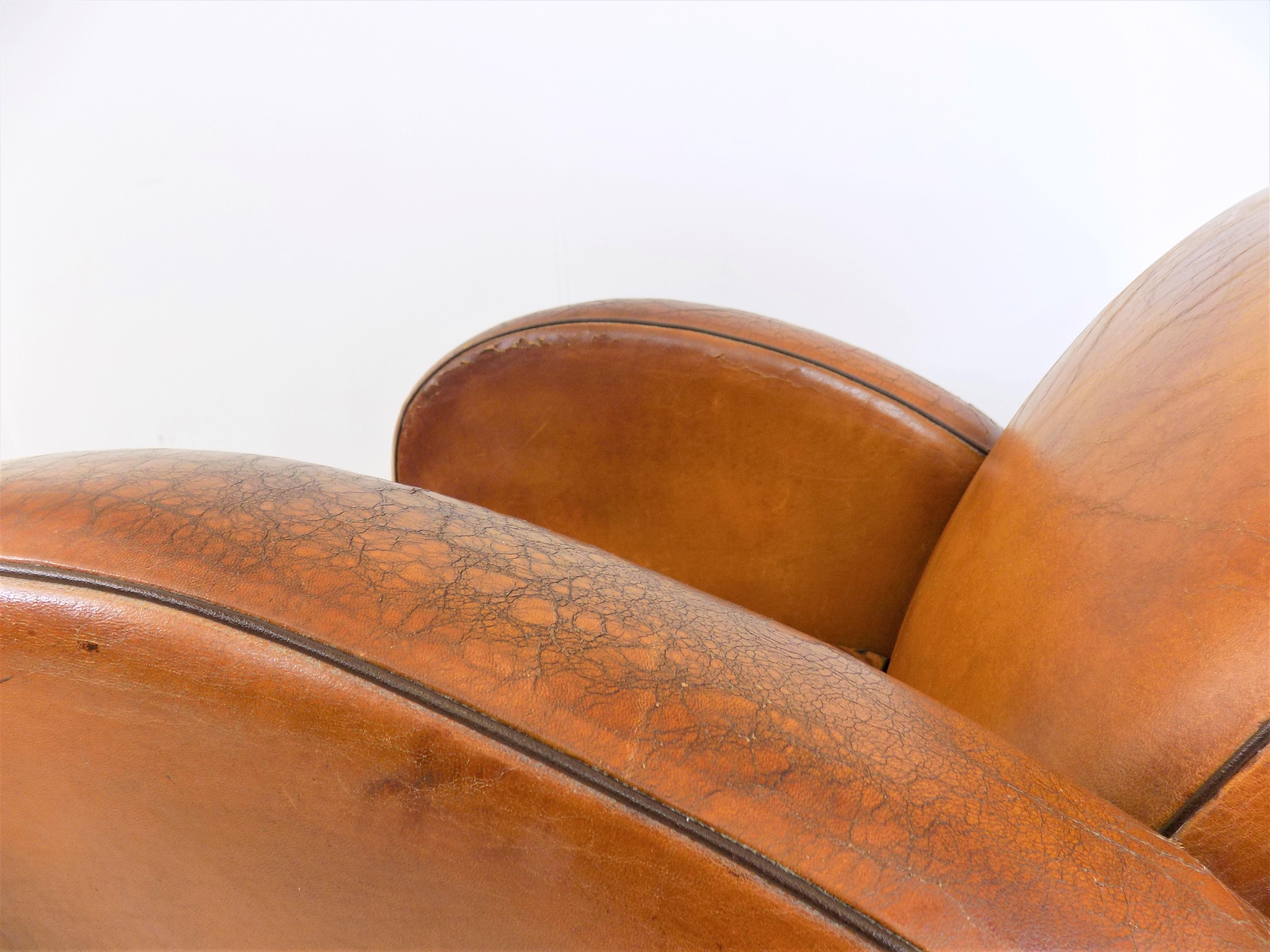 Art Deco Streamline Leather Armchair 7