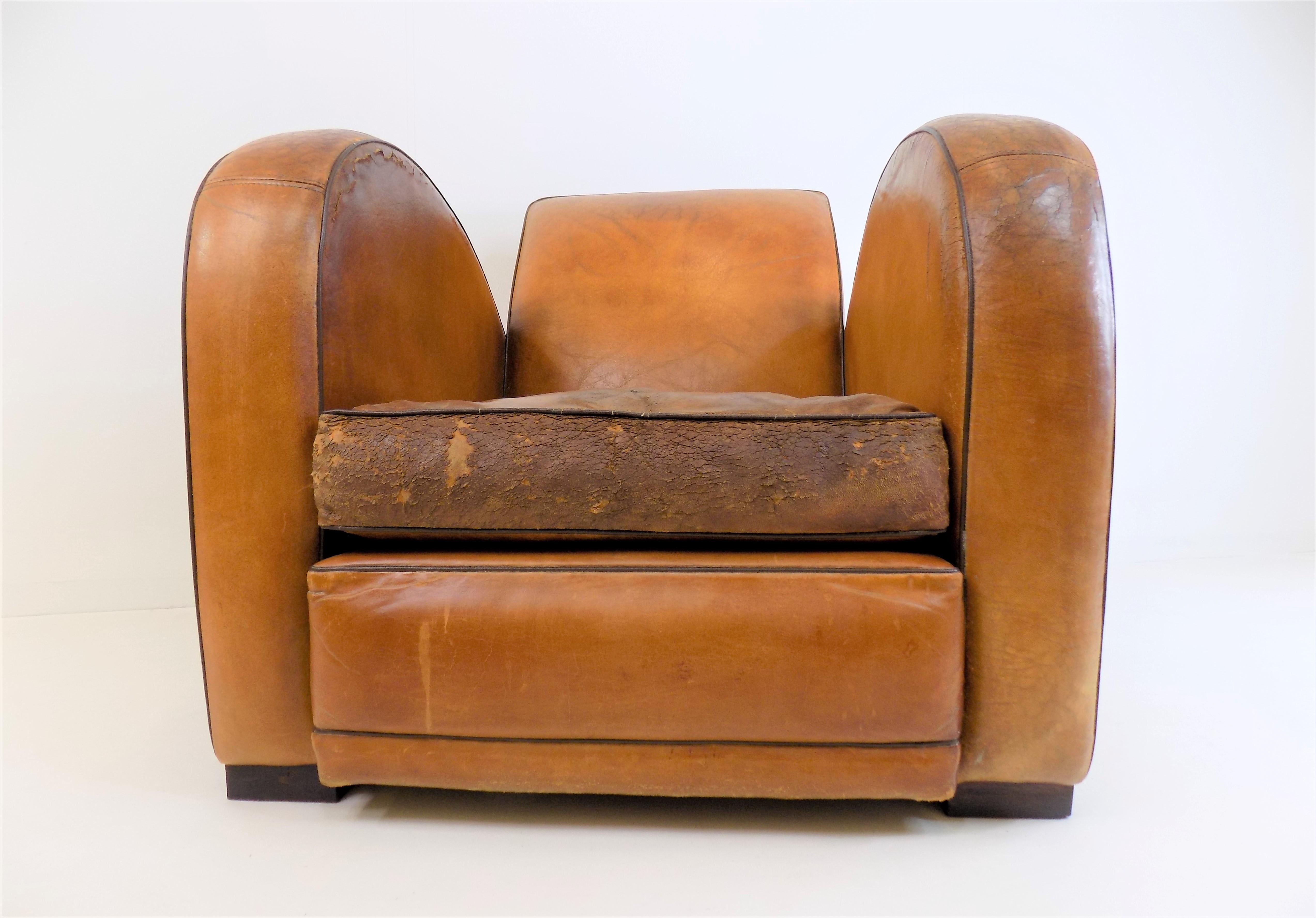 Art Deco Streamline Leather Armchair 12