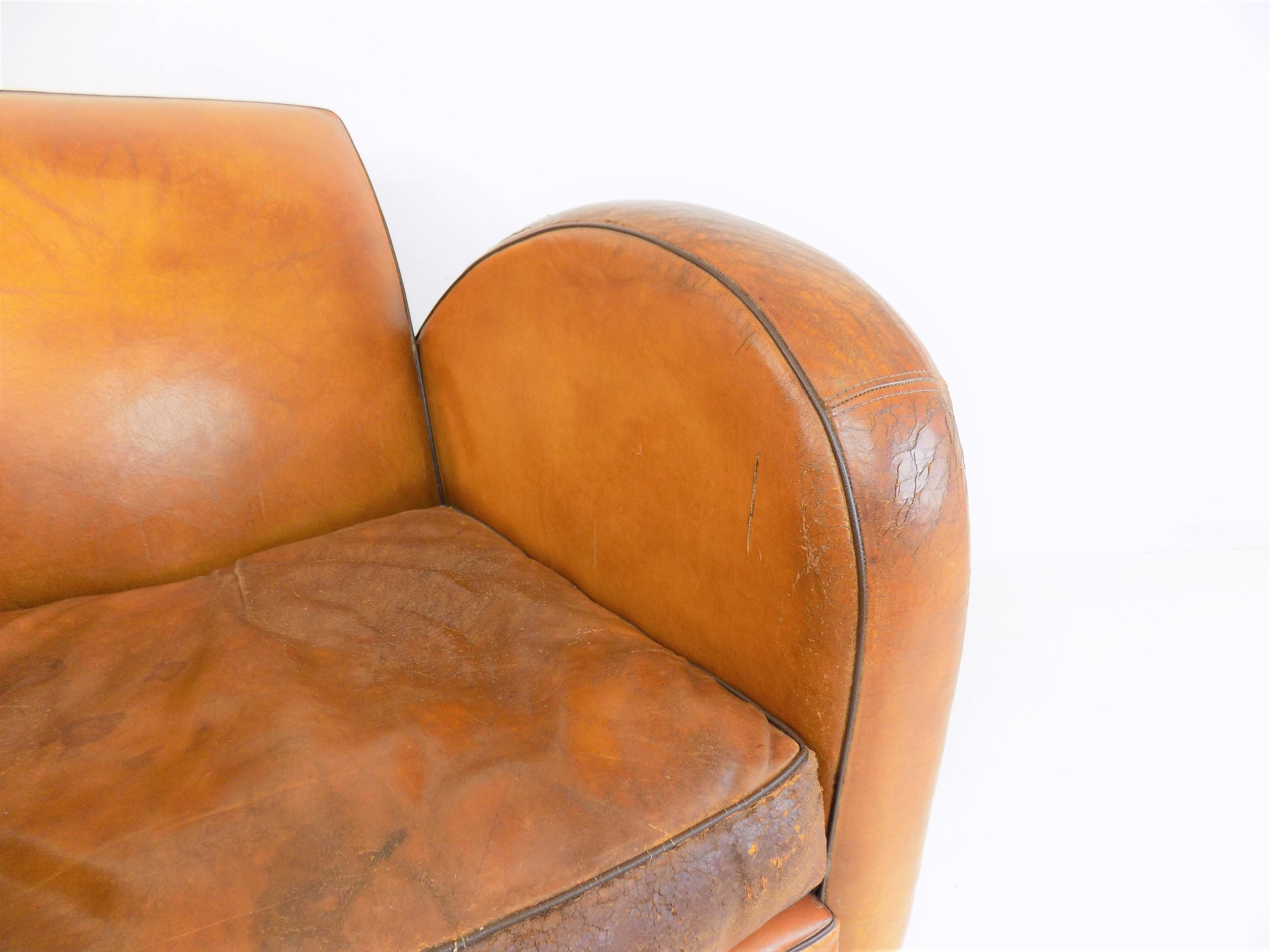 Art Deco Streamline Leather Armchair 13