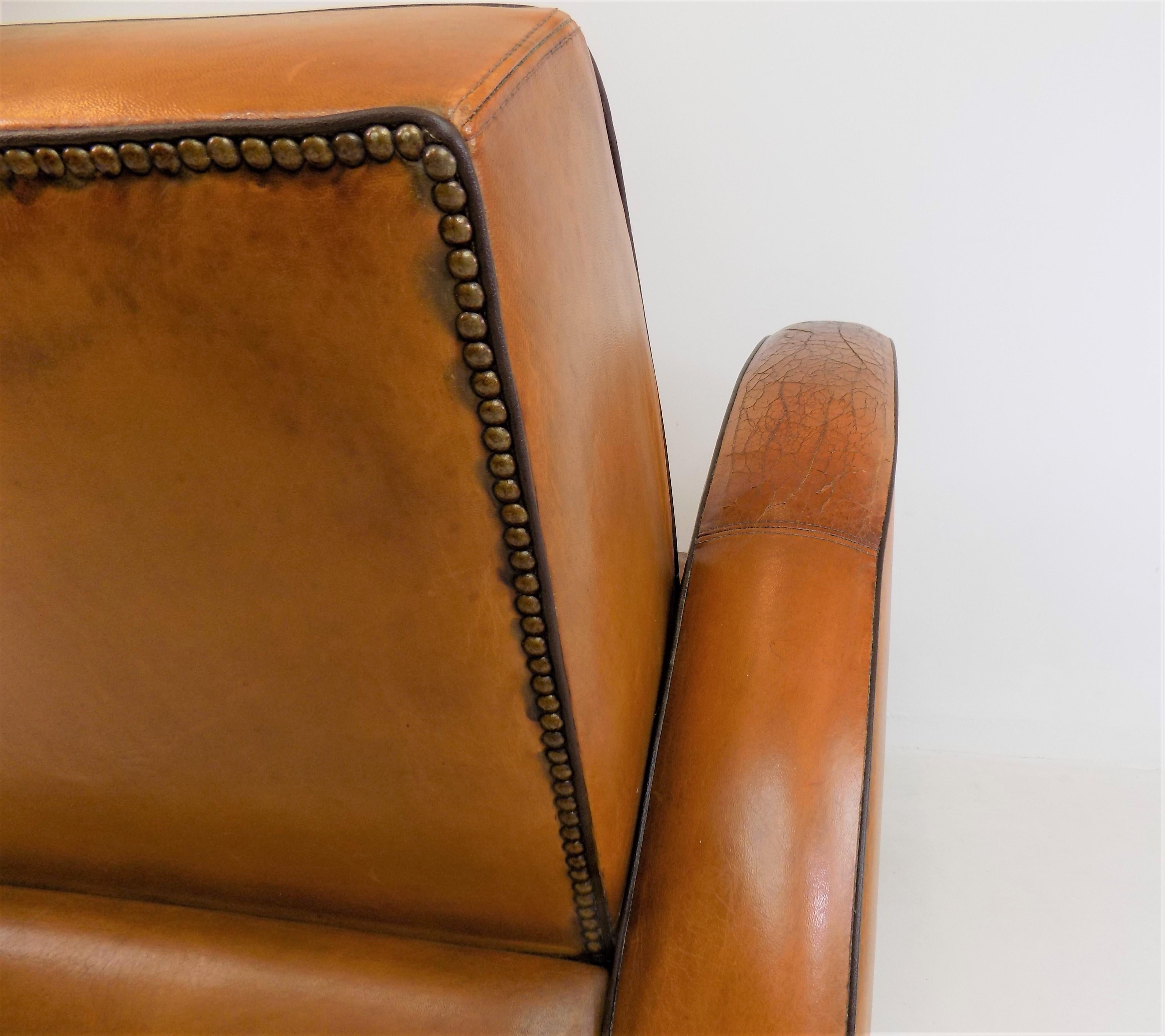 Art Deco Streamline Leather Armchair 2