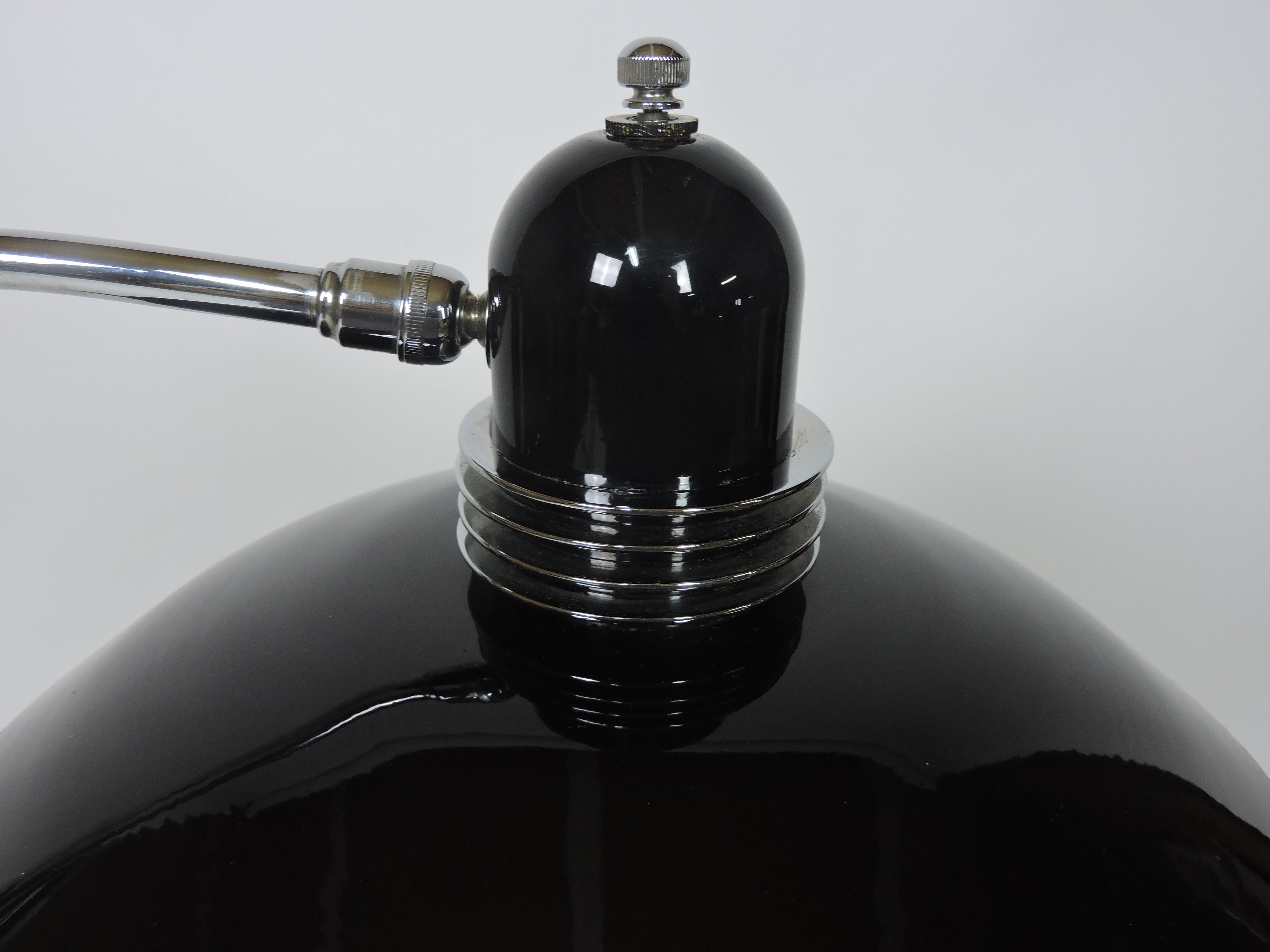 Art Déco Streamline Machine Age Noir et Chrome Lampadaire ajustable en vente 5