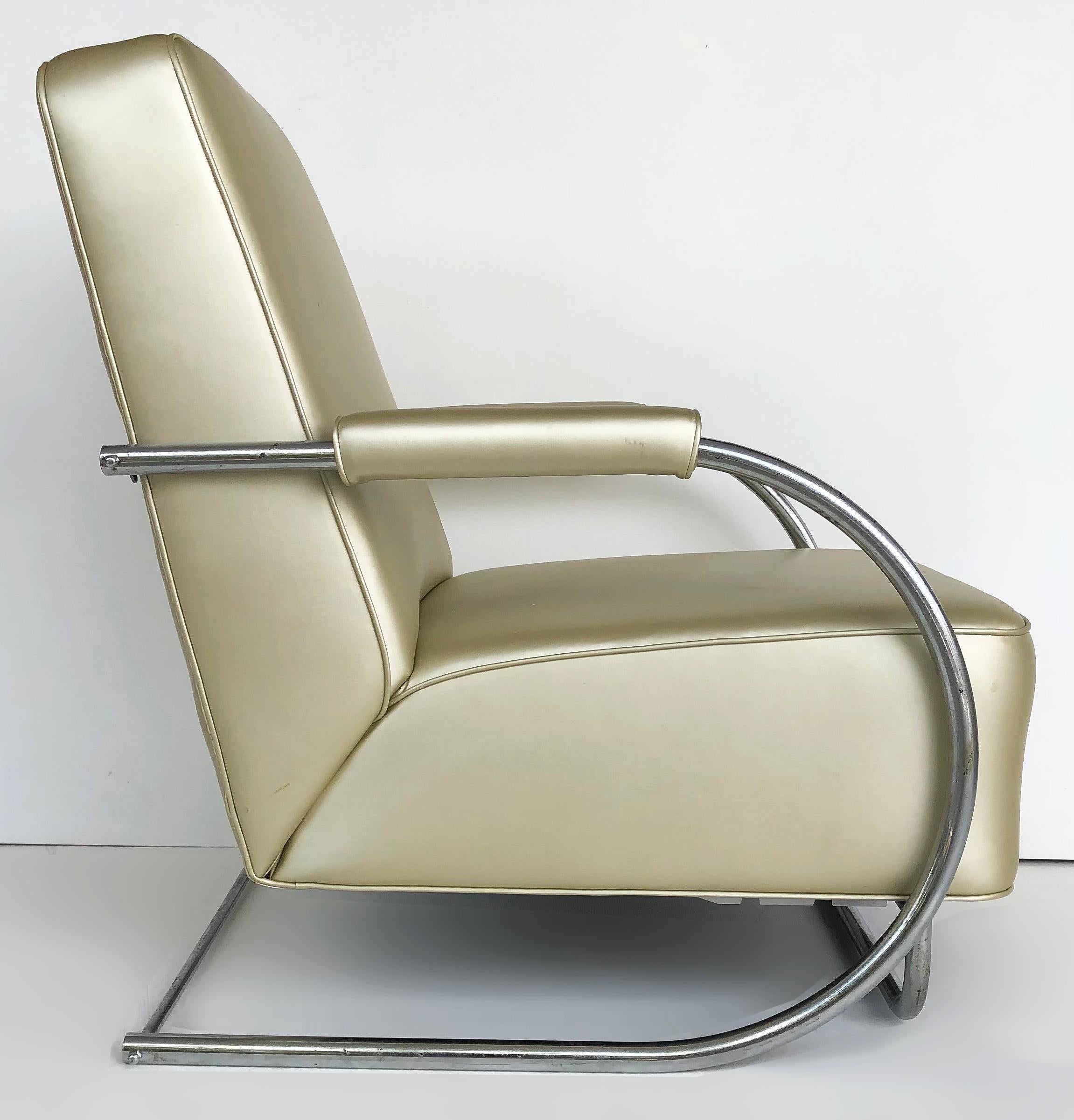 Streamlined Moderne Art Deco Streamline Moderne Chairs by Kem Weber, Attributed 