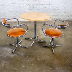 Ensemble de salle à manger Art Déco Streamline Moderne avec table ronde et 2 chaises par Sutton Bridge