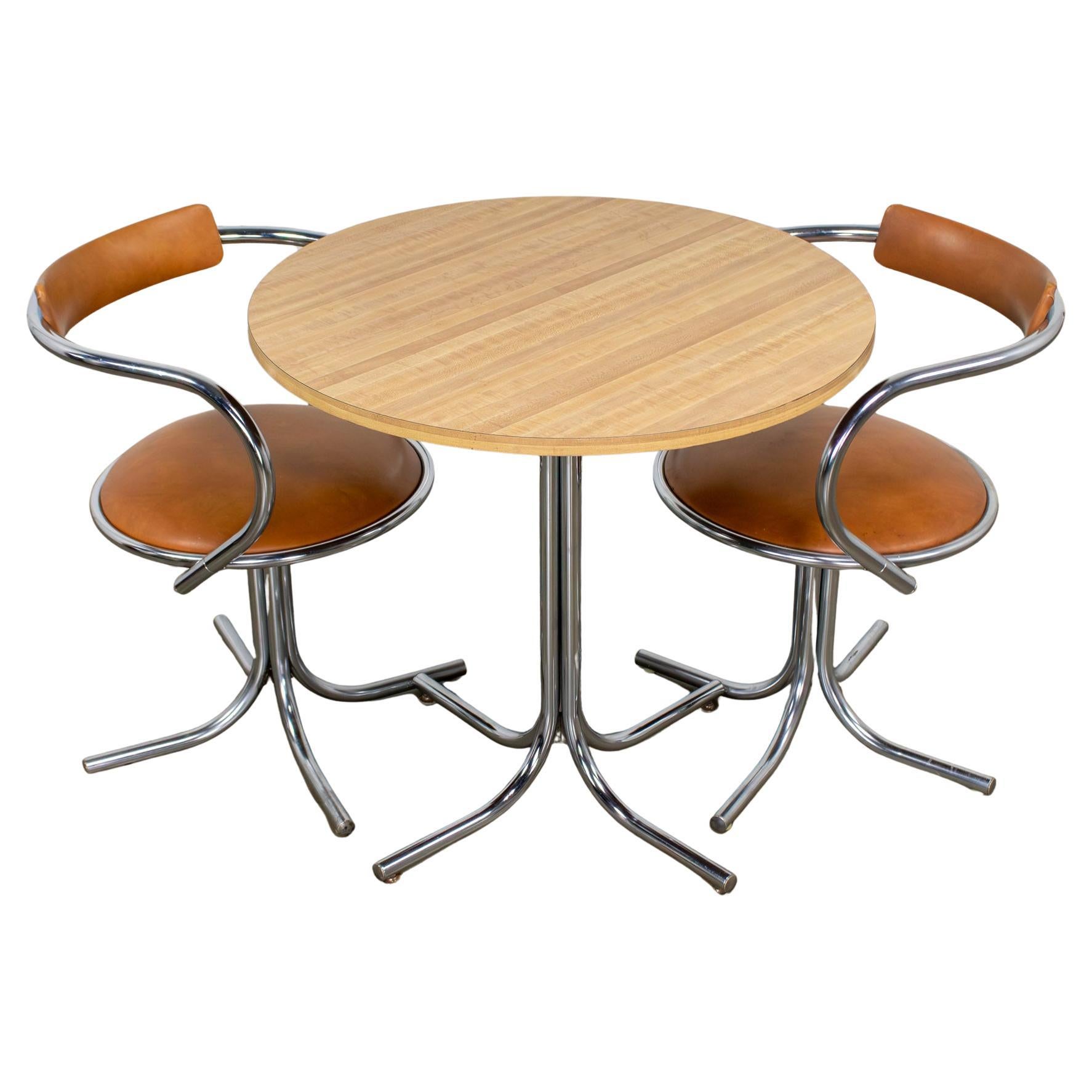 Art Deco Streamline Moderne Dining Set w/Round Table 
2 Chairs by Sutton Bridge For Sale