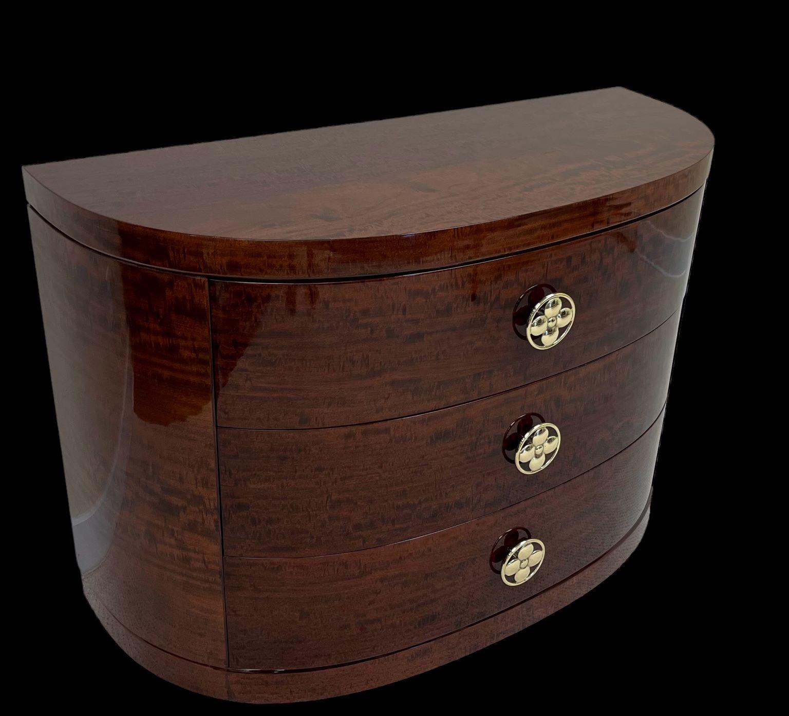 Art Deco Streamline Moderne Half Circle Chest of Drawers American 1930s 5