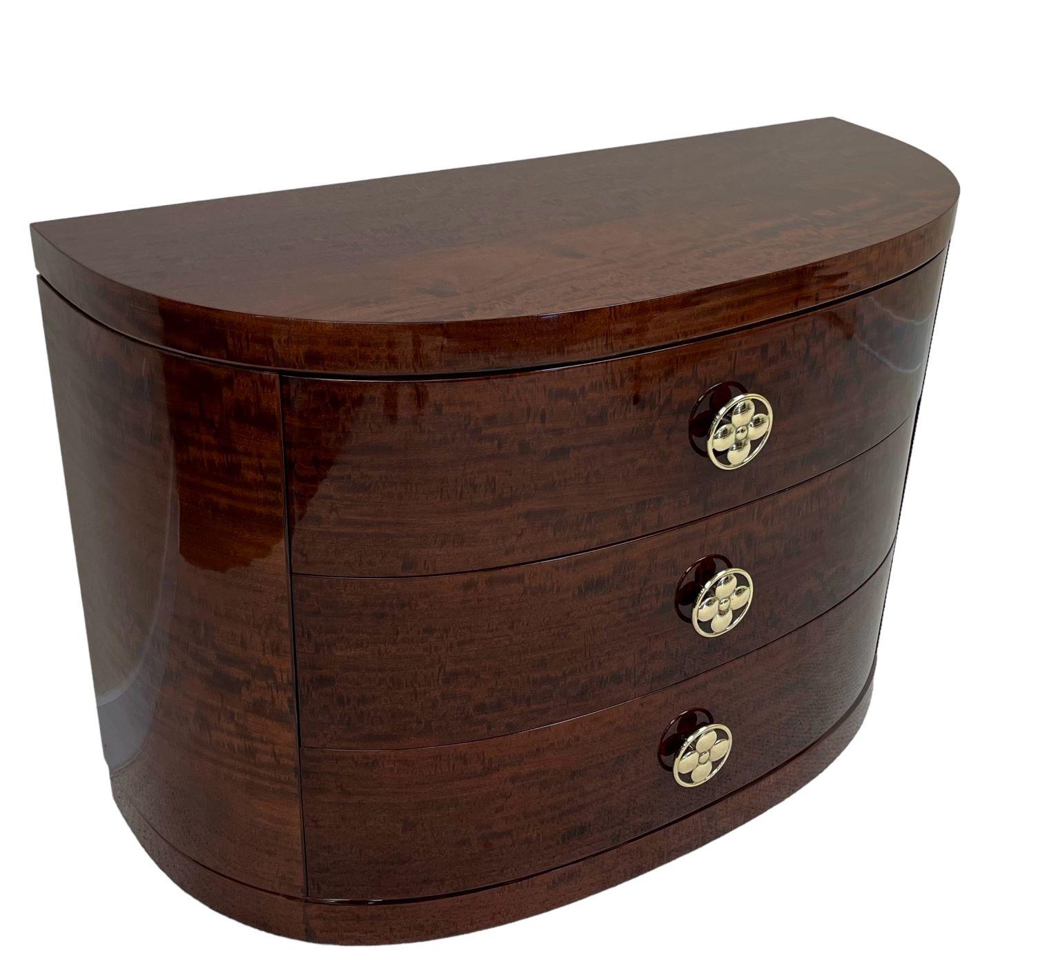 Art Deco Streamline Moderne Half Circle Chest of Drawers American 1930s 2