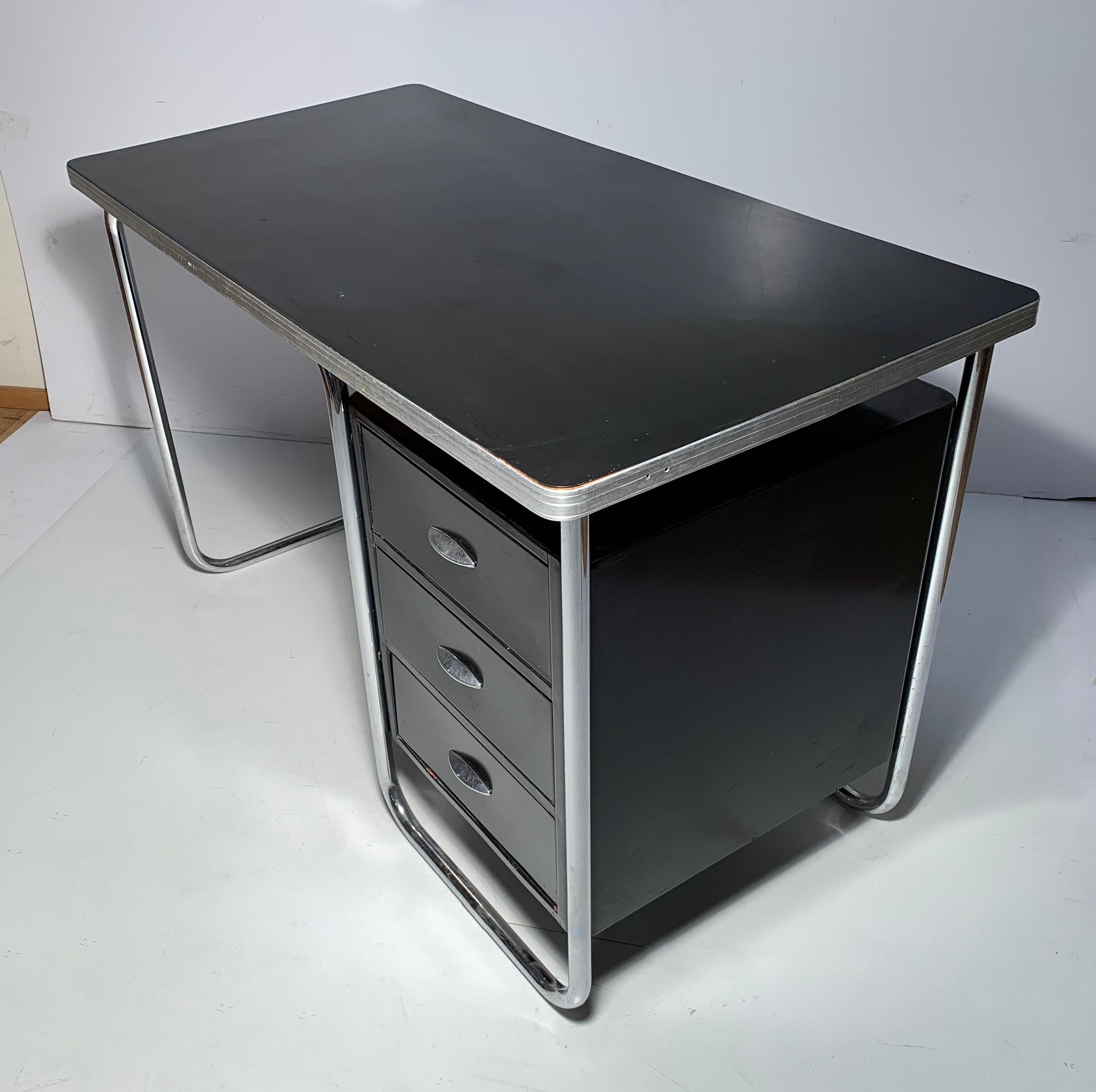 American Art Deco Streamline Moderne Machine Age Desk by Walter Dorwin Teague for Texaco
