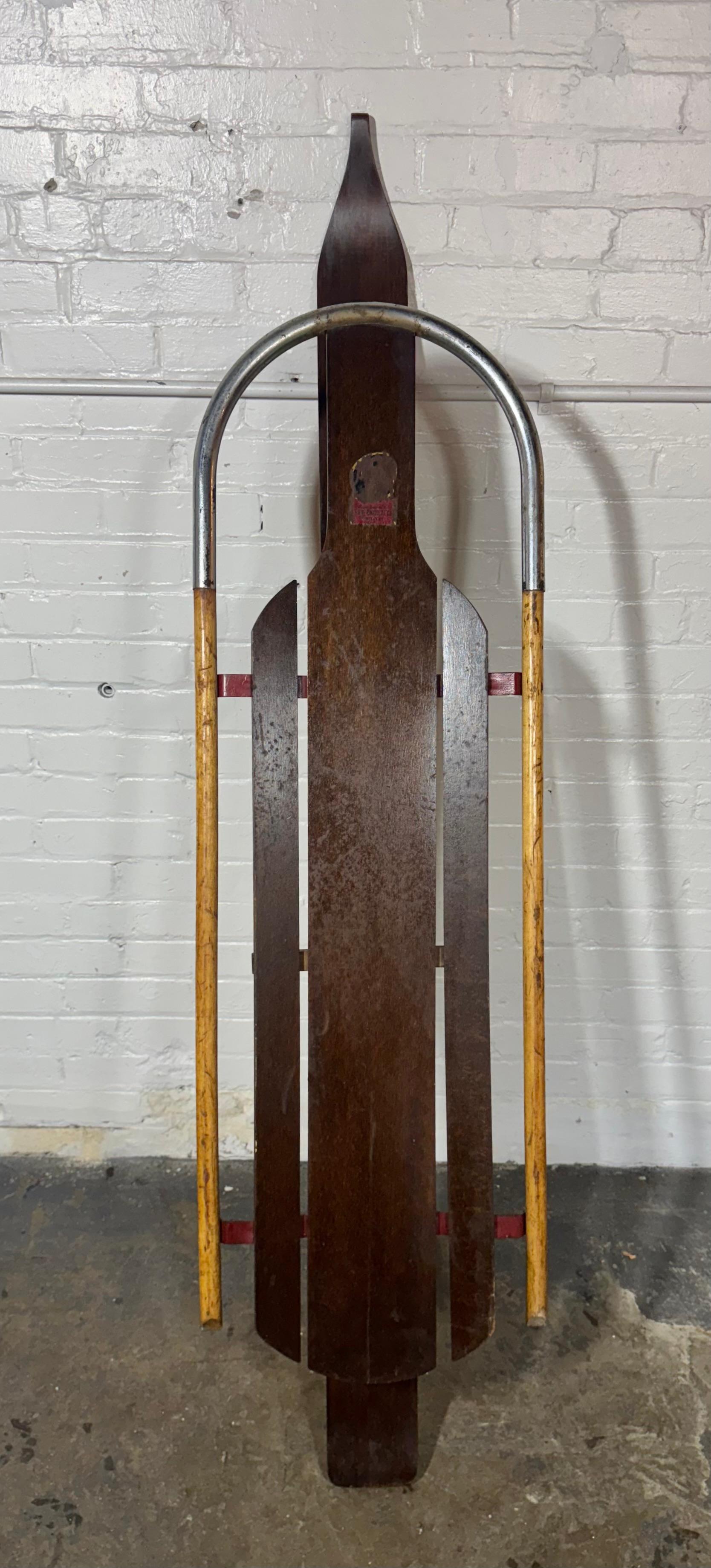 Design Art Déco / Streamline Modernista  Slitta da neve in legno 8
