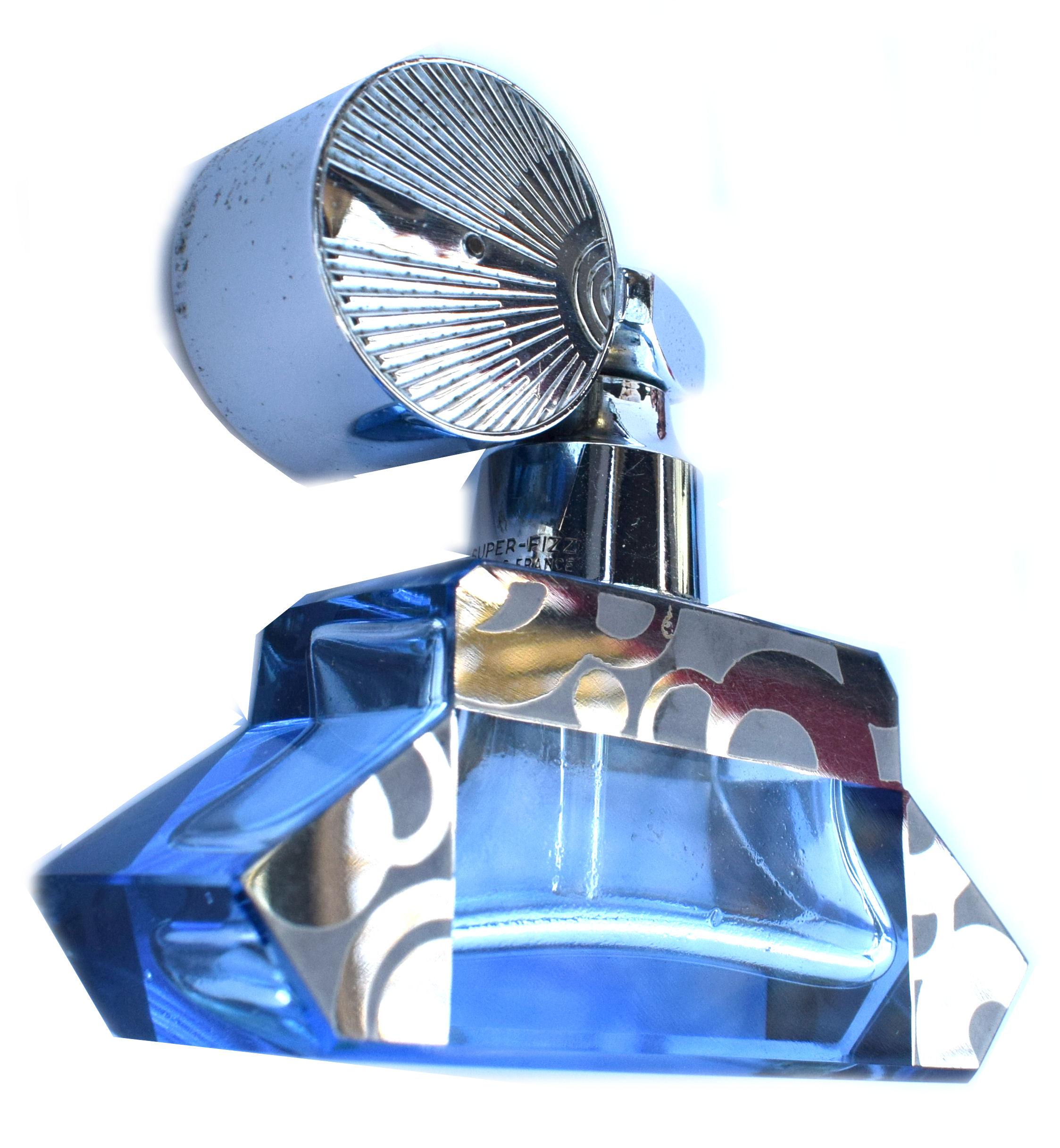 Streamline-Parfümflasche im Art déco-Stil, 1930er-Jahre (Glas) im Angebot