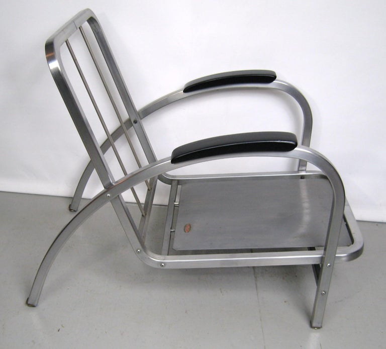 Art Deco Tubular Club Chair- Streamline Red  Royal Metal Manner of Gilbert Rohde 7
