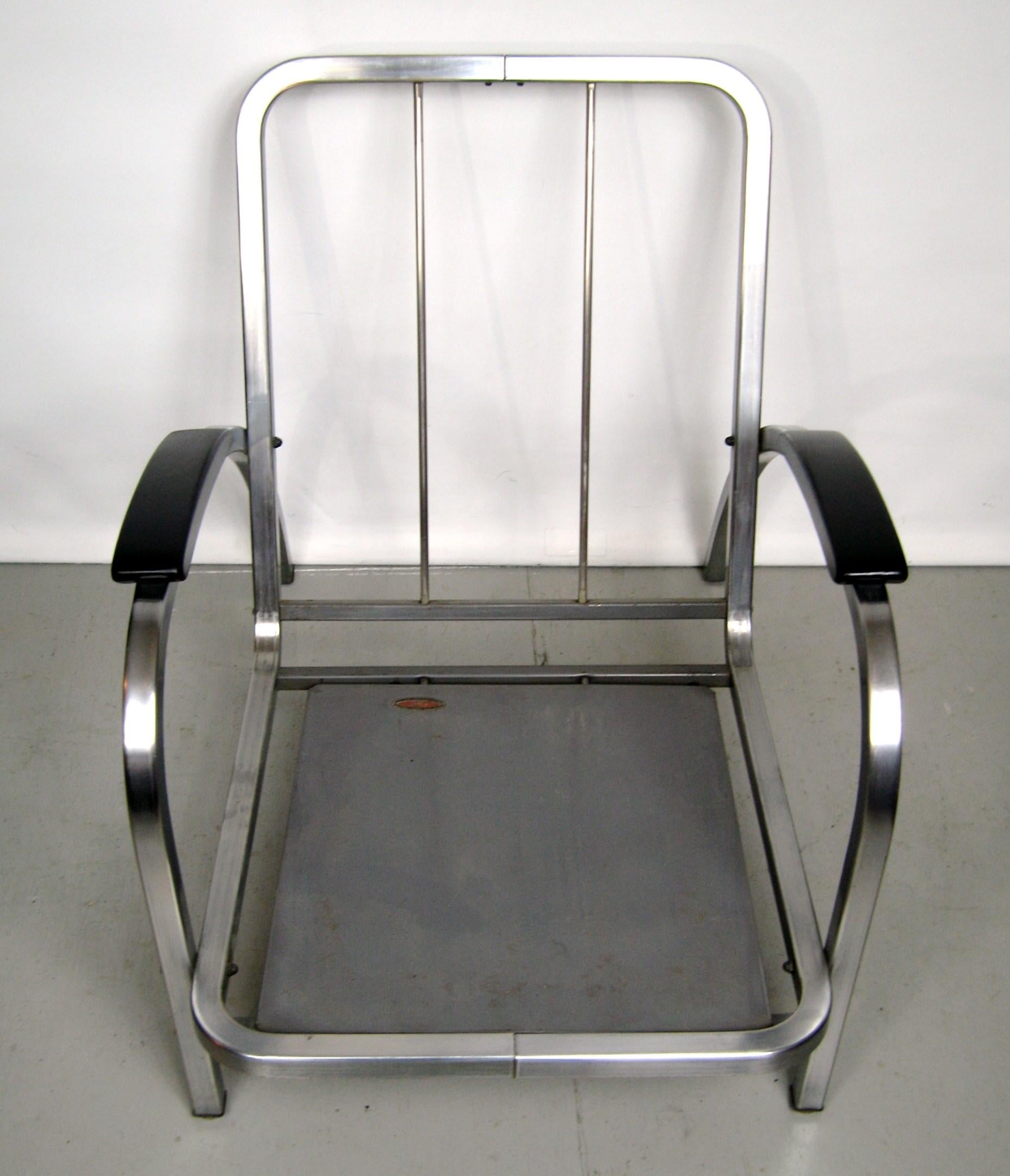 Art Deco Tubular Club Chair- Streamline Red  Royal Metal Manner of Gilbert Rohde 6