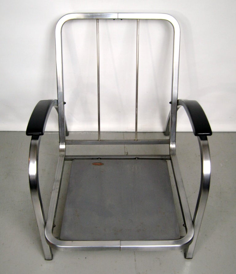 Art Deco Tubular Club Chair- Streamline Red  Royal Metal Manner of Gilbert Rohde 8