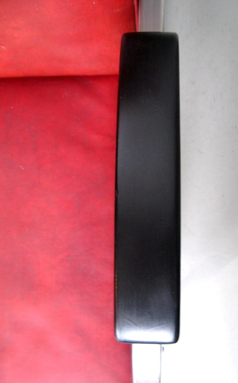 Steel Art Deco Tubular Club Chair- Streamline Red  Royal Metal Manner of Gilbert Rohde