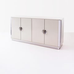 Customized Art Deco Streamline Four-Door Sideboard in High Gloss Lacquered Wood