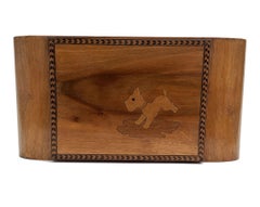 Scatola per gioielli in noce Art Deco Streamline, 1930 ca.