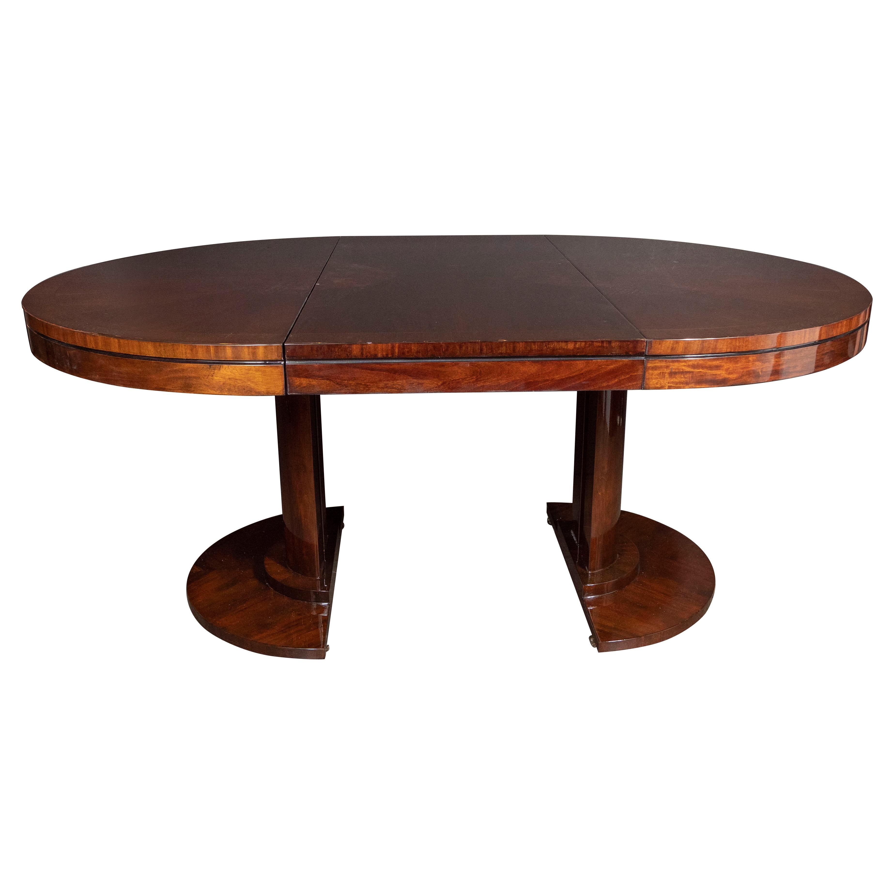 Art Deco Streamlined Bookmatched & Burled Walnut Dining/Center Table 1