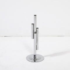 Jarrón cromado Art Decó para capullos de Chase