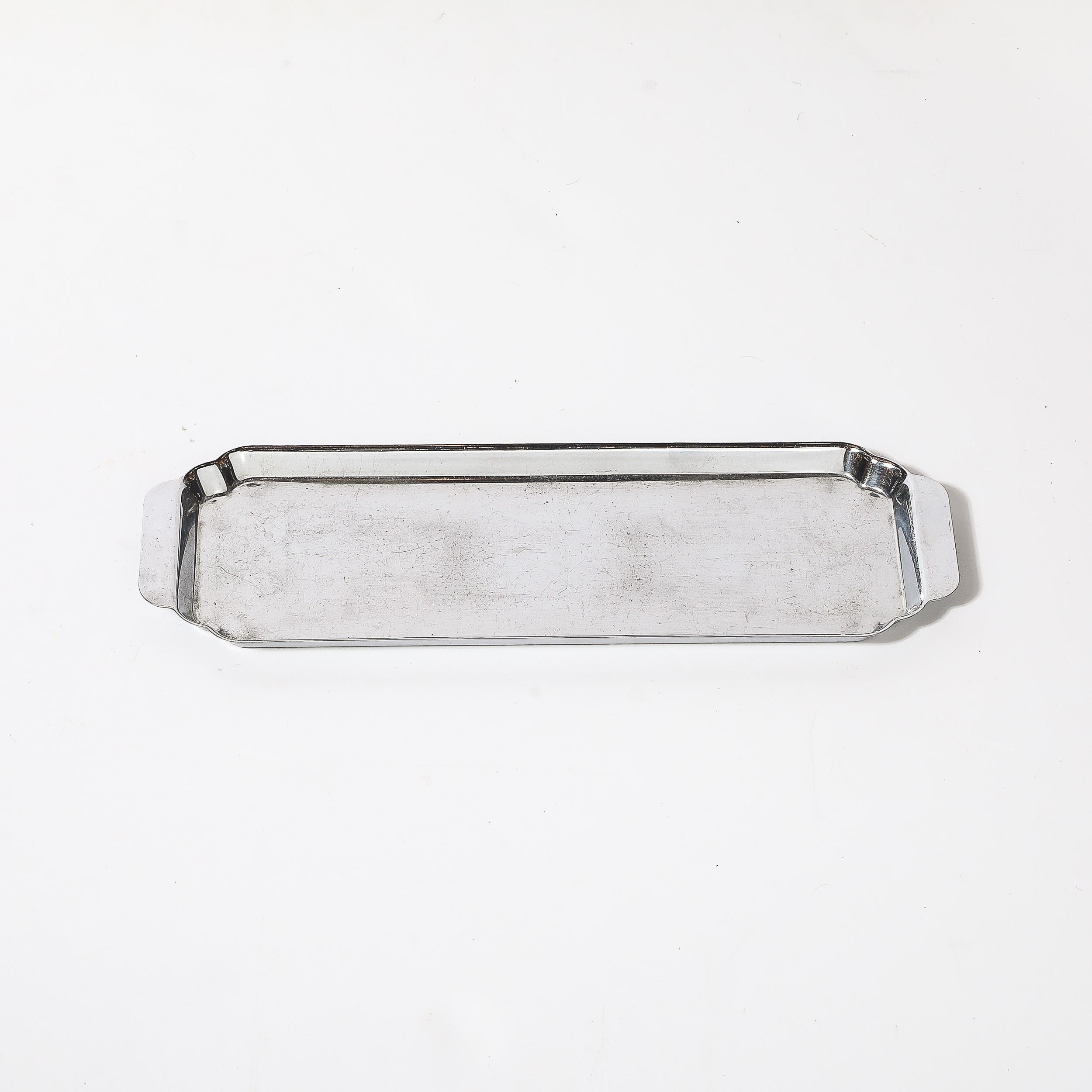 Art Deco Streamlined Chrome Serving Tray signed Chase For Sale 5