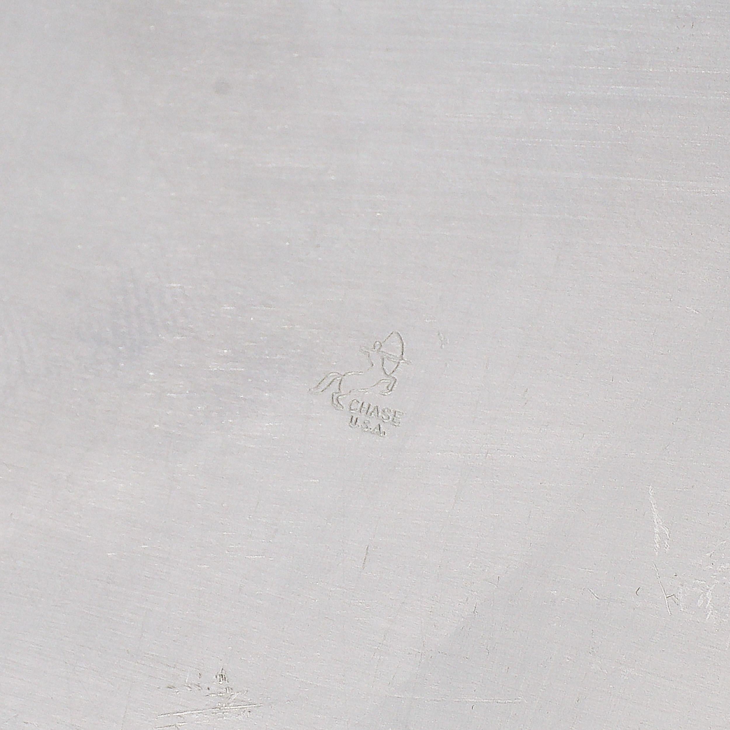 Art Deco Streamlined Chrome Serving Tray signed Chase For Sale 8