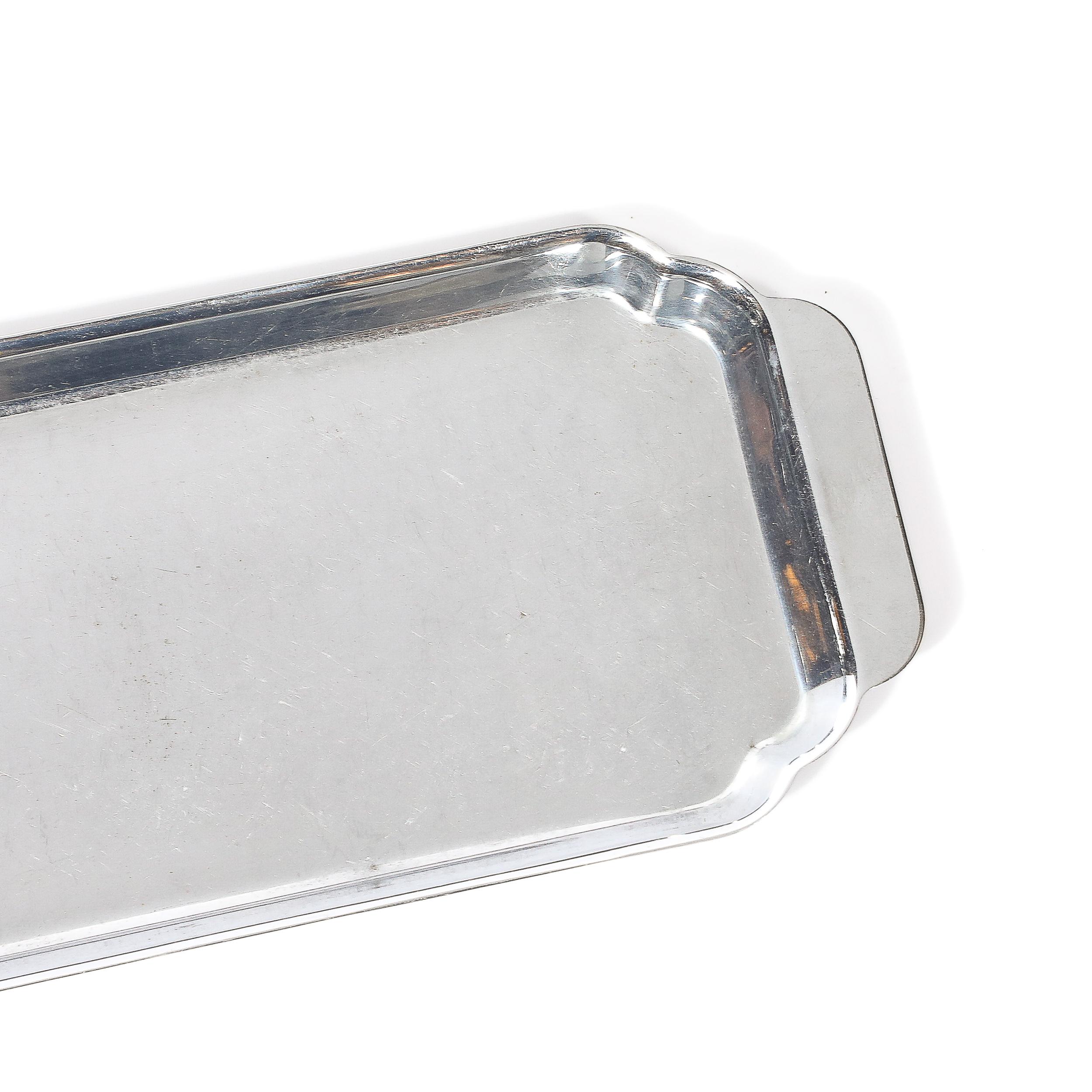Art Deco Streamlined Chrome Serving Tray signed Chase For Sale 10