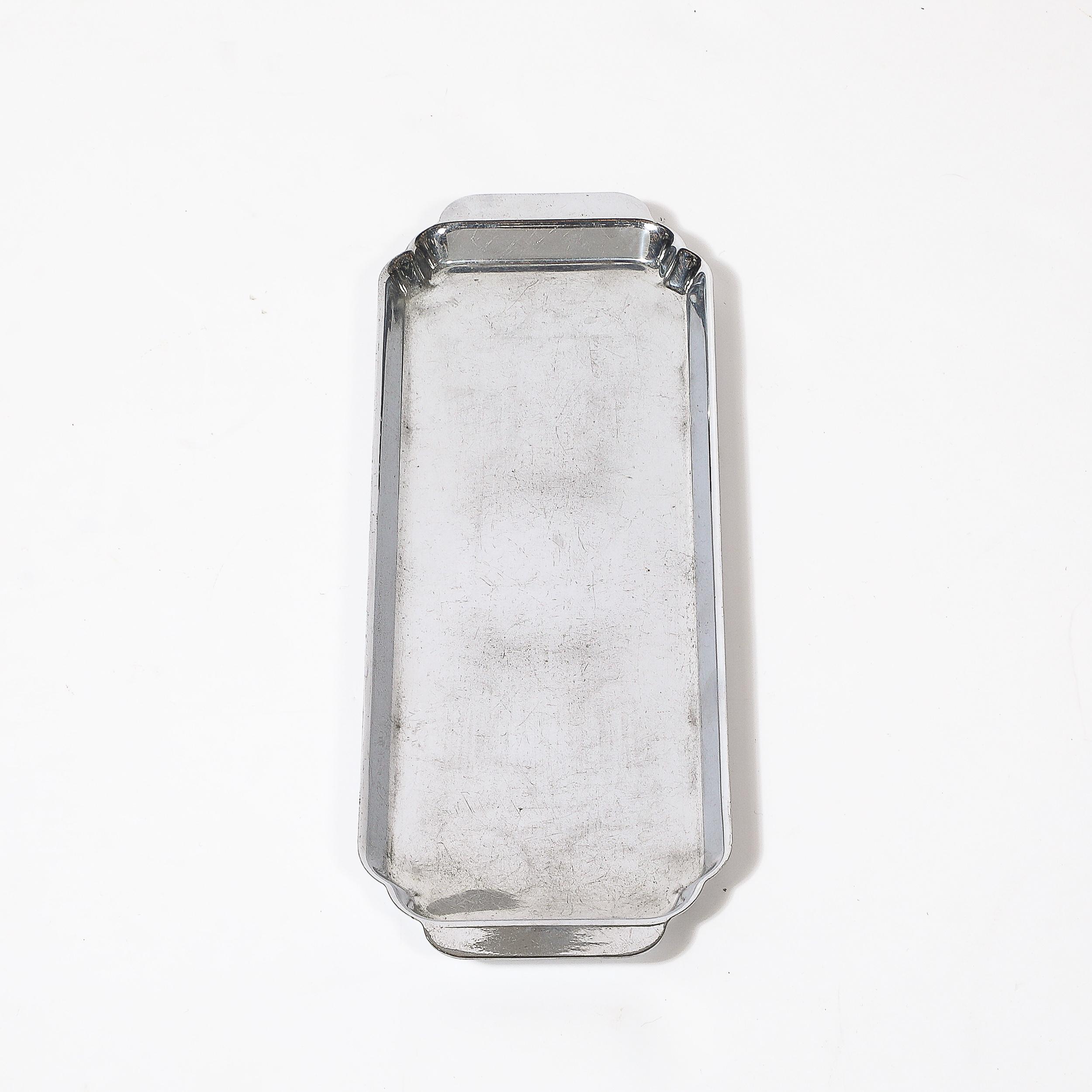 Art Deco Streamlined Chrome Serving Tray signed Chase For Sale 2