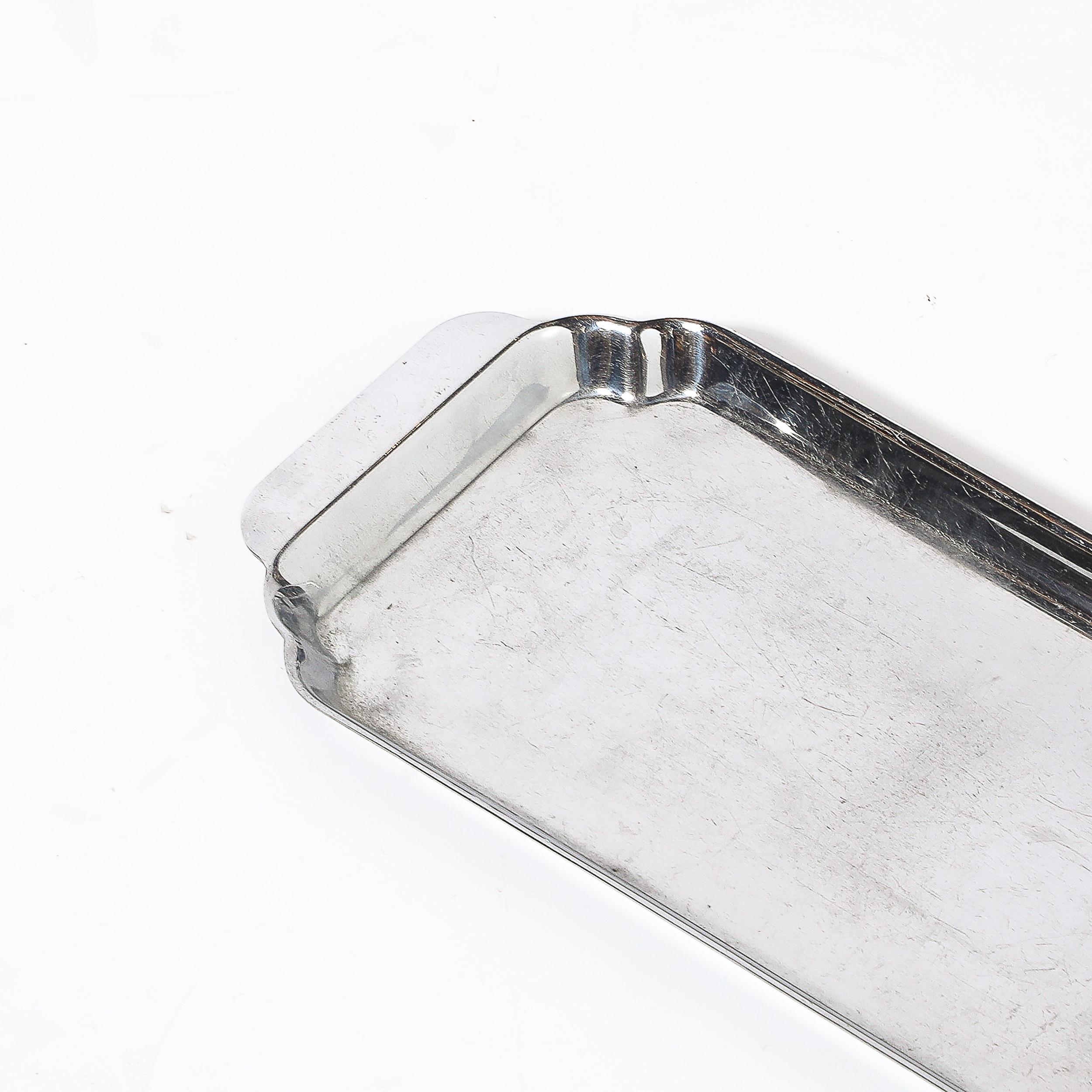 Art Deco Streamlined Chrome Serving Tray signed Chase For Sale 3