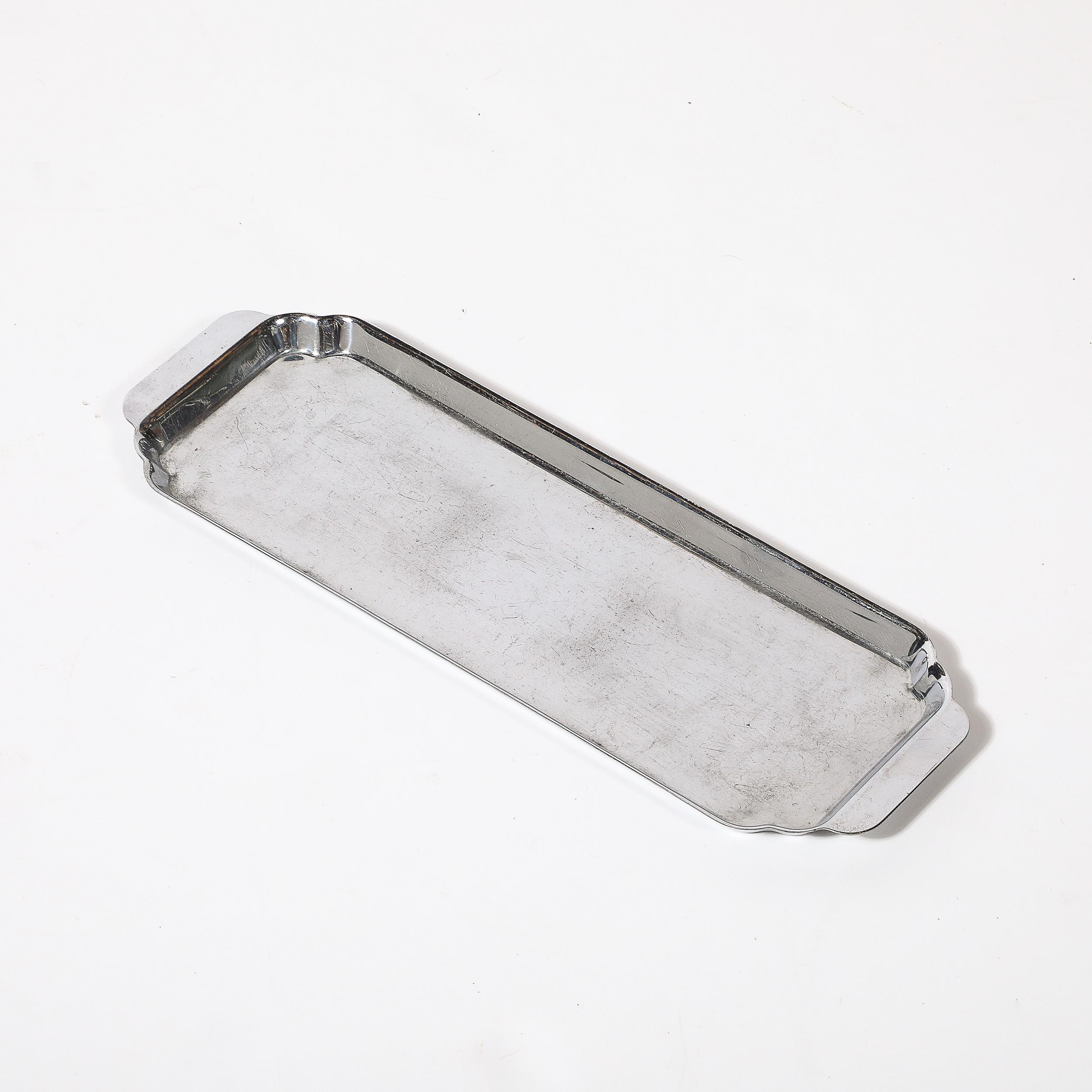 Art Deco Streamlined Chrome Serving Tray signed Chase For Sale 4