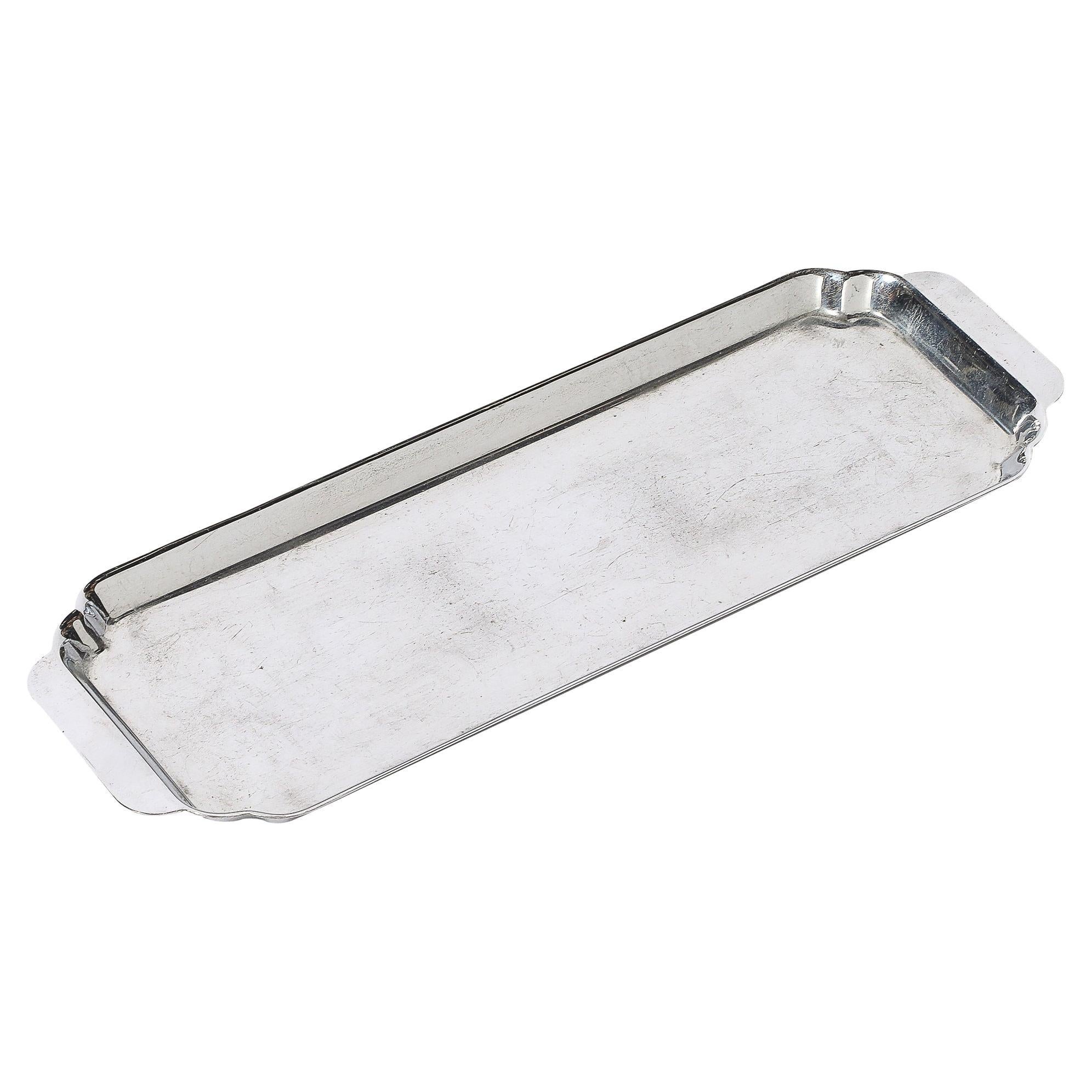 Art Deco Streamlined Chrome Serving Tray signed Chase For Sale