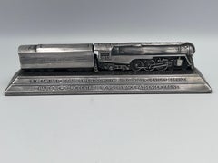 Fermacarte da scrivania Art Deco Streamlined Henry Dreyfuss Hundson Locomotive Train
