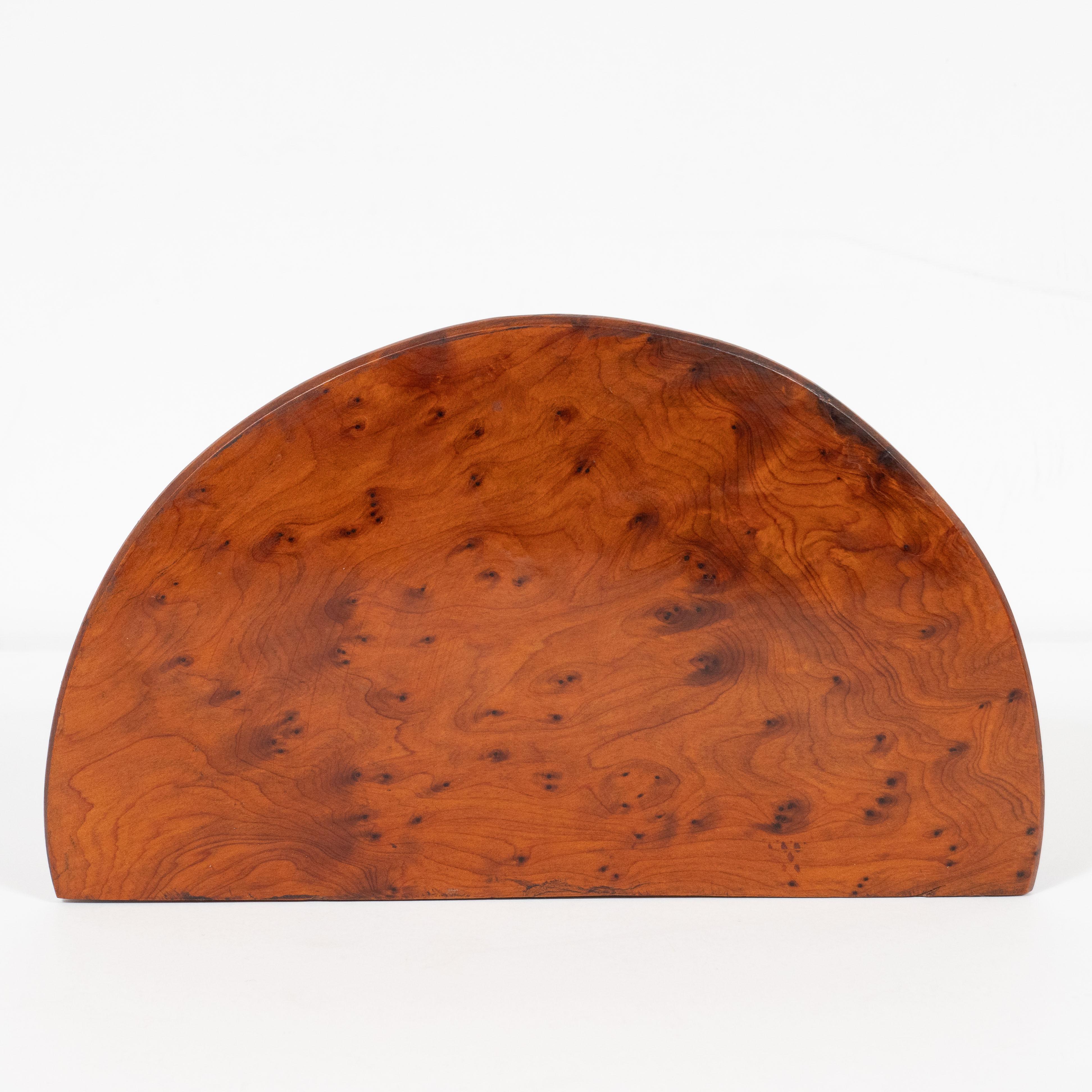 Mid-20th Century Art Deco Streamlined Skyscraper Style Burled Carpathian Elm Letter Holder