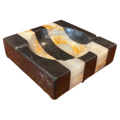 Art Deco Striped Marble Ashtray