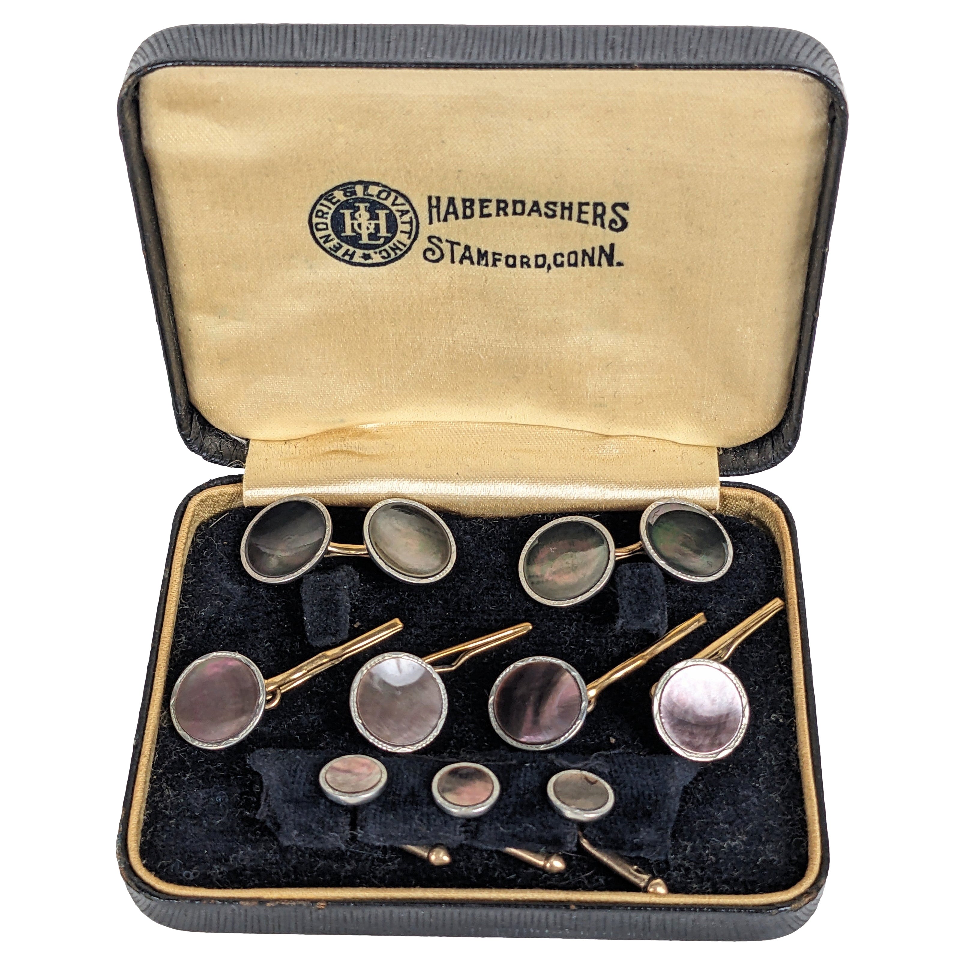 Set di borchie Art Deco in scatola