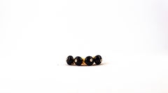 Art Deco Style 0.08 Carat Modern Round Cut Diamond Onyx Yellow Gold Cufflinks