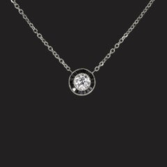 Art Deco Style 0.30ct Old Euro Diamond & Onyx Pendant in 14K White Gold