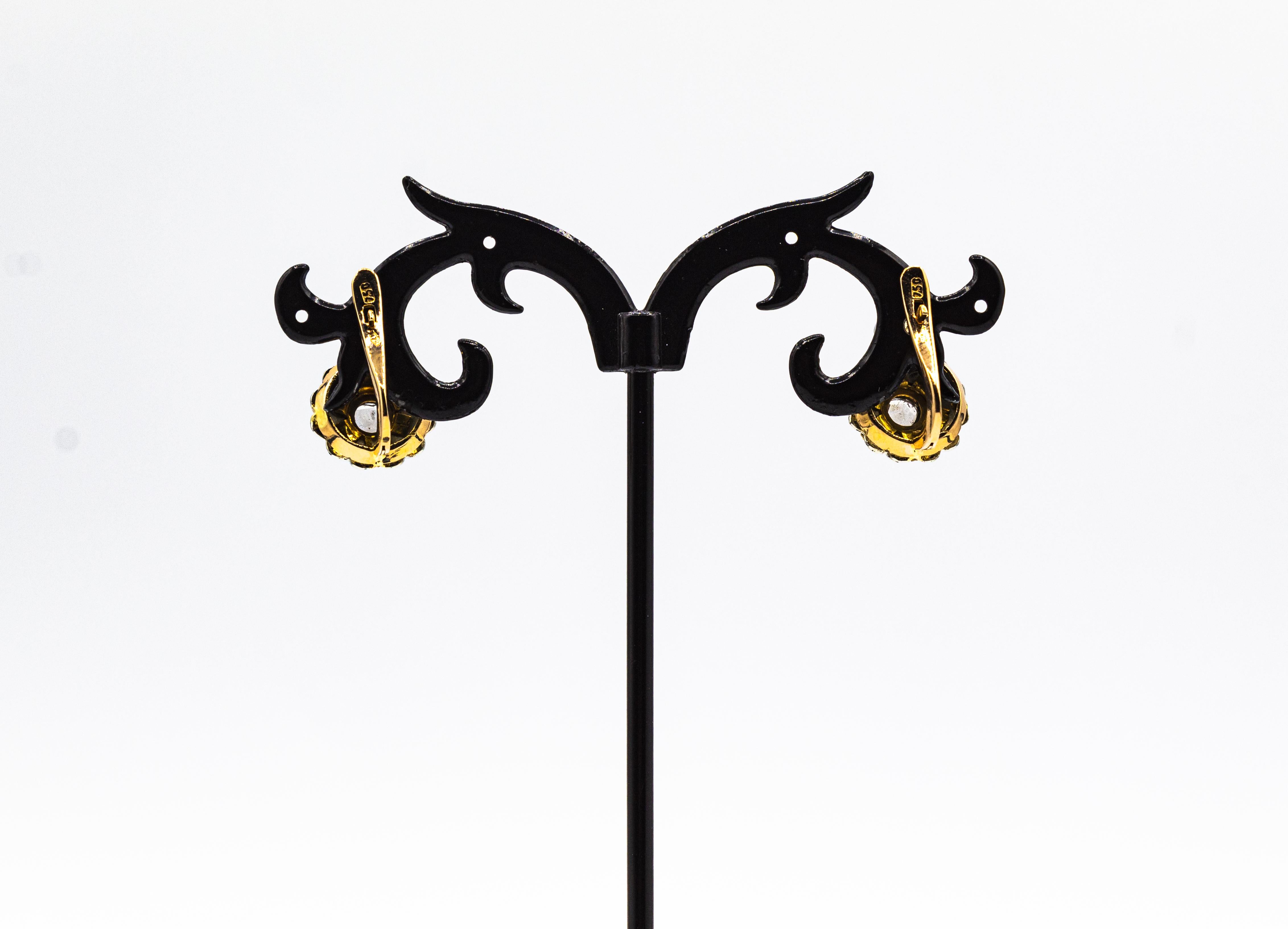Art Deco Stil 0,40 Karat Weißer Diamant im Rosenschliff Weißgold-Ohrringe mit Hebelverschluss 4